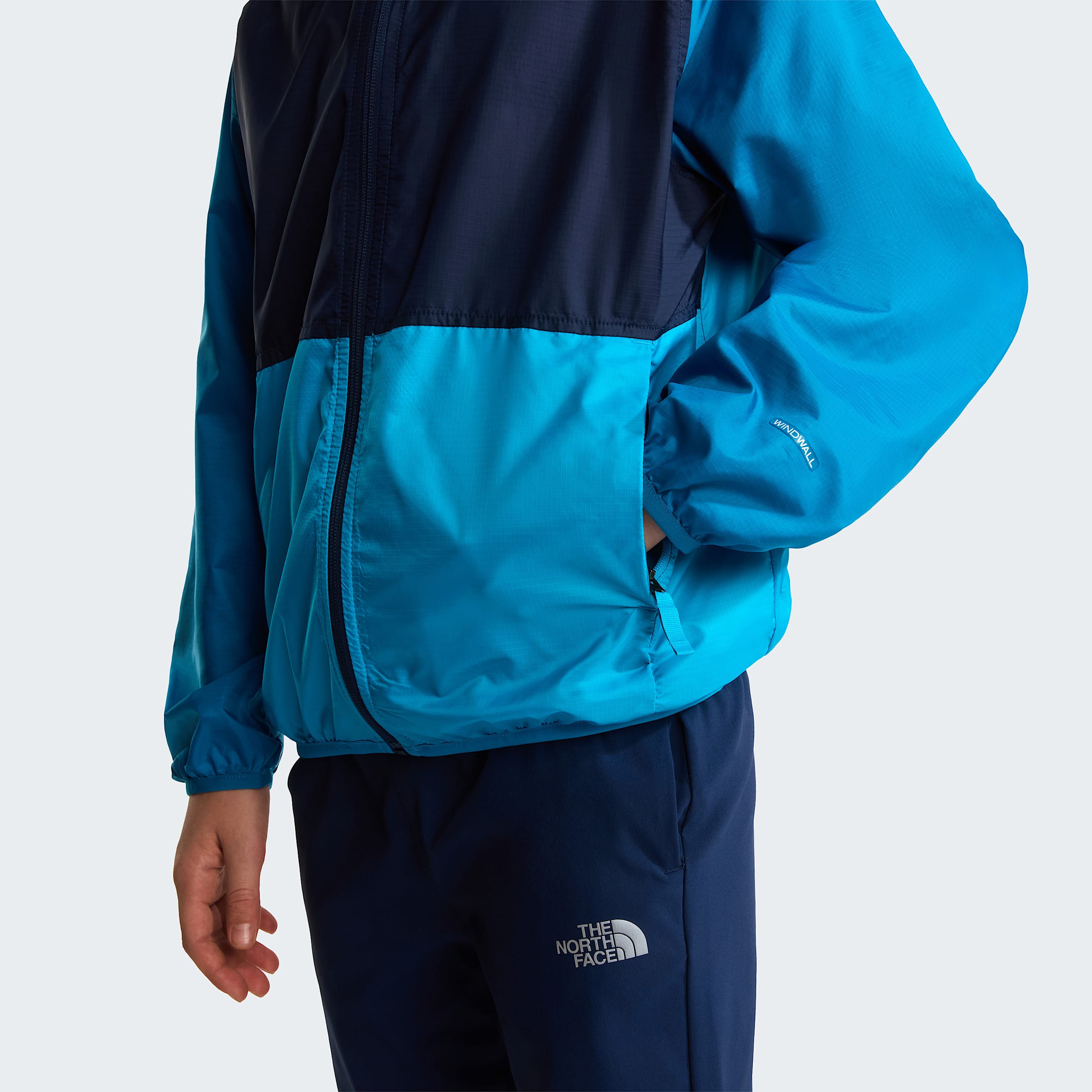 Boys Cyclone Wind Jacket TNF Meridian BlueDusk BlueSummit Navy ALT7