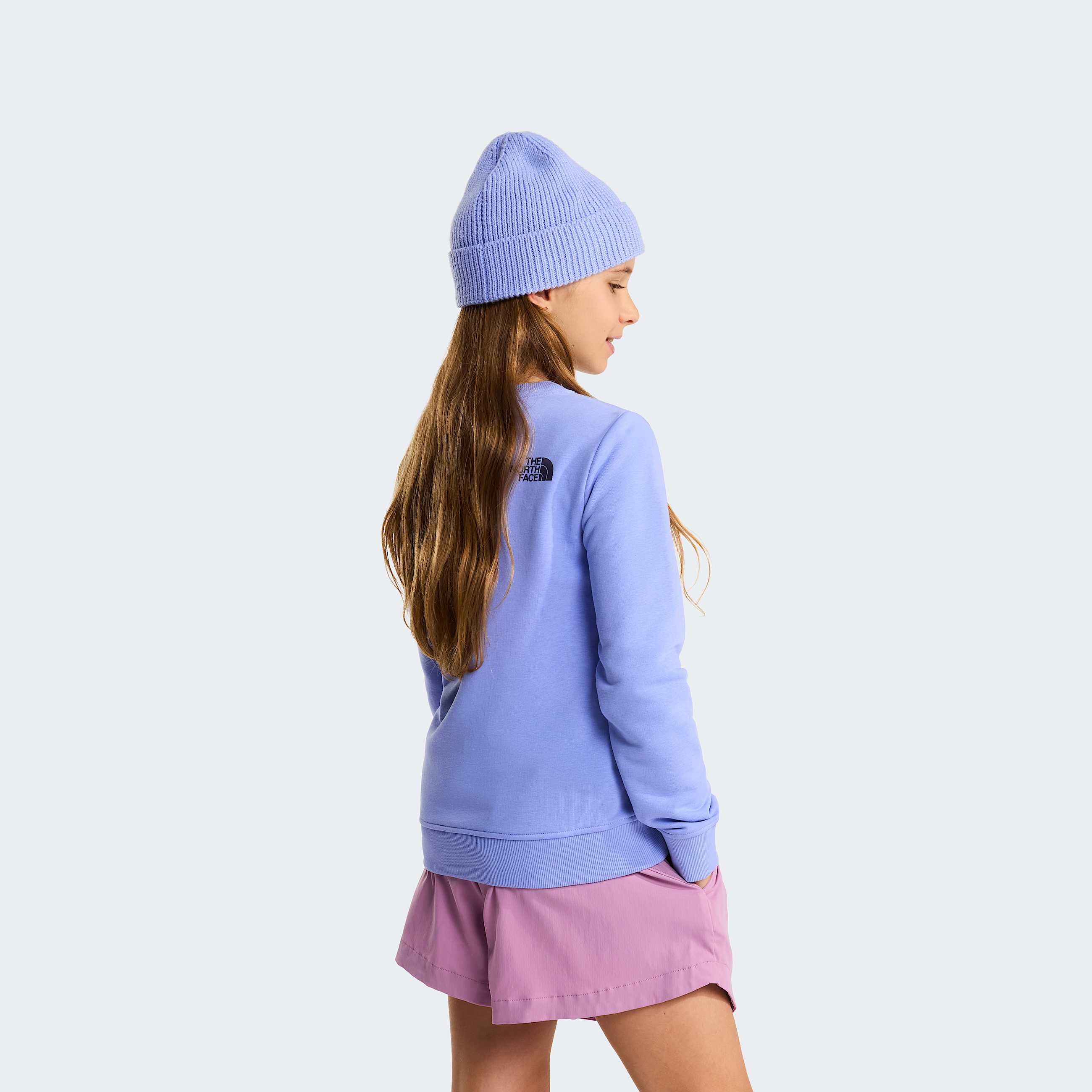 Teens Drew Peak Crew Neck Sweatshirt TNF Periwinkle Glow ALT8