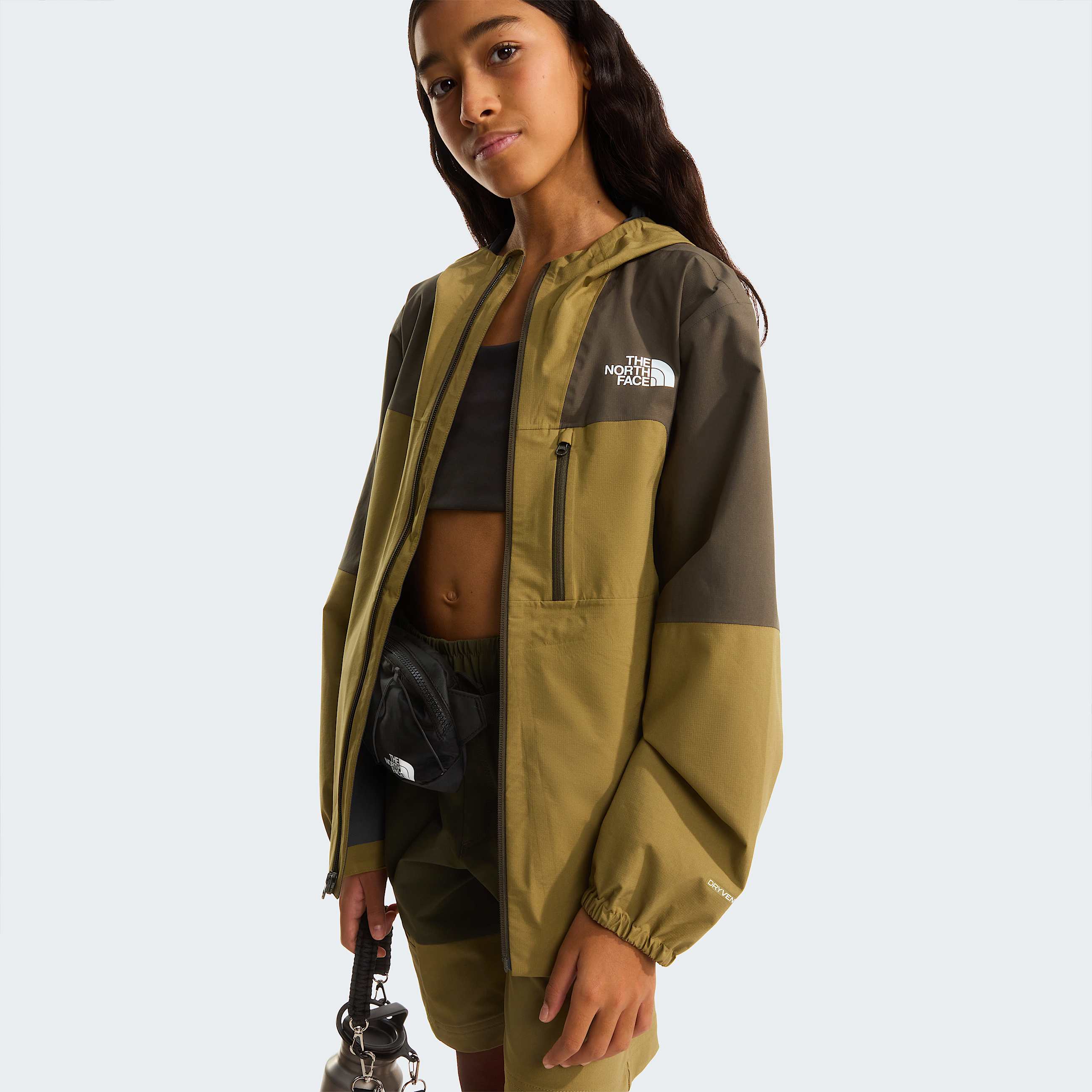 Teens Hike Packable Shell Jacket TNF New Taupe GreenCedar ALT12