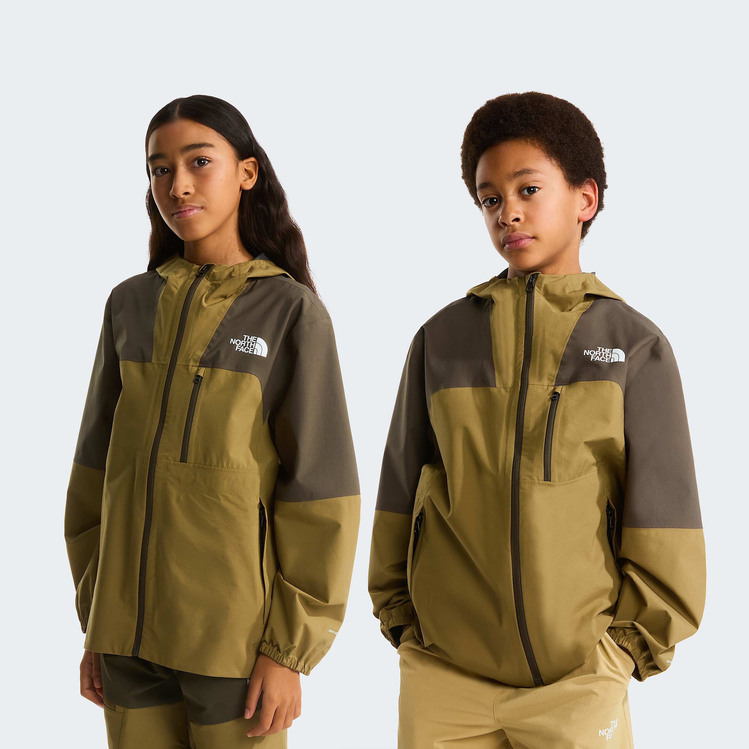 Teens Hike Packable Shell Jacket TNF New Taupe GreenCedar HERO