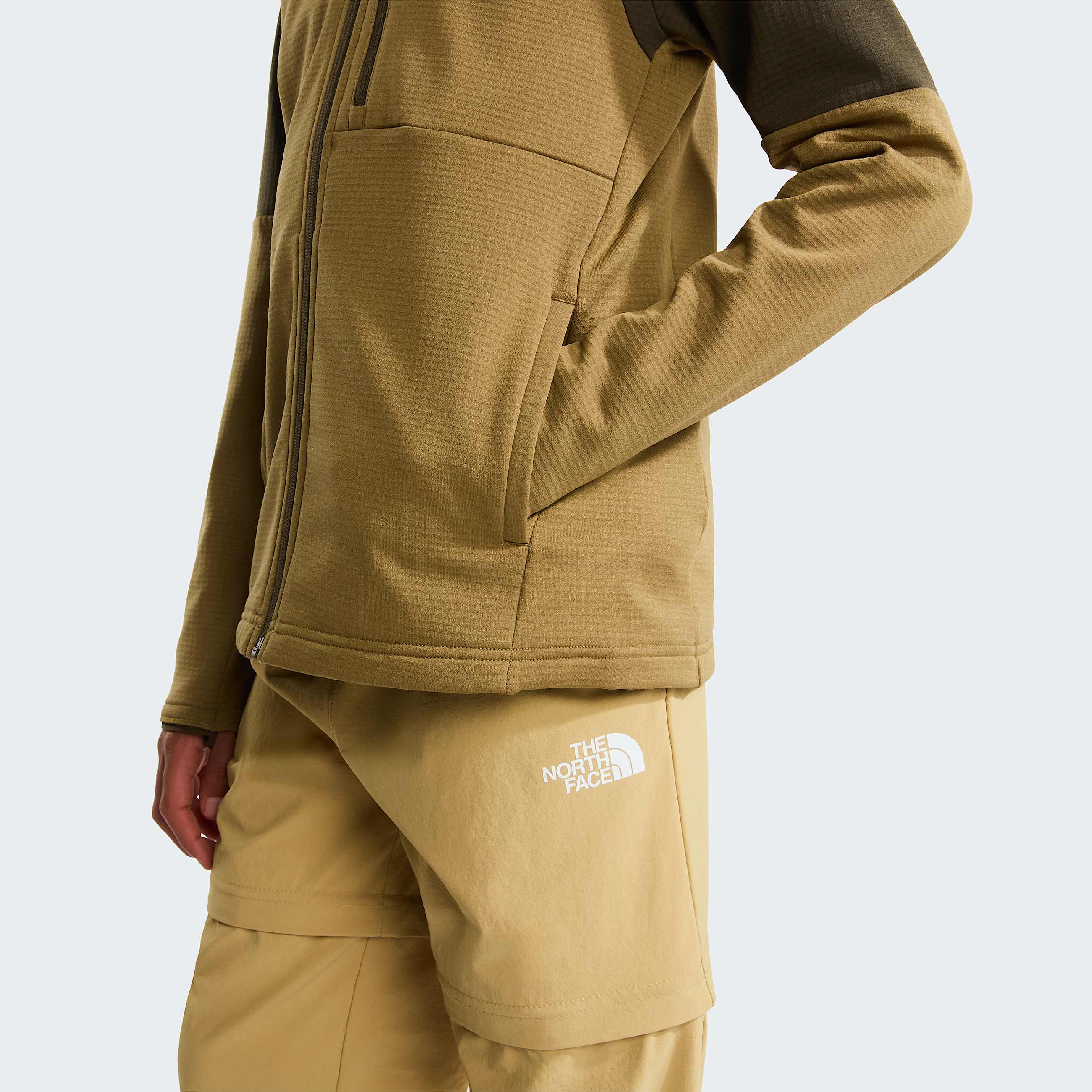 Hiketussenlaagjas met volledige rits voor tieners TNF New Taupe GreenCedar ALT6