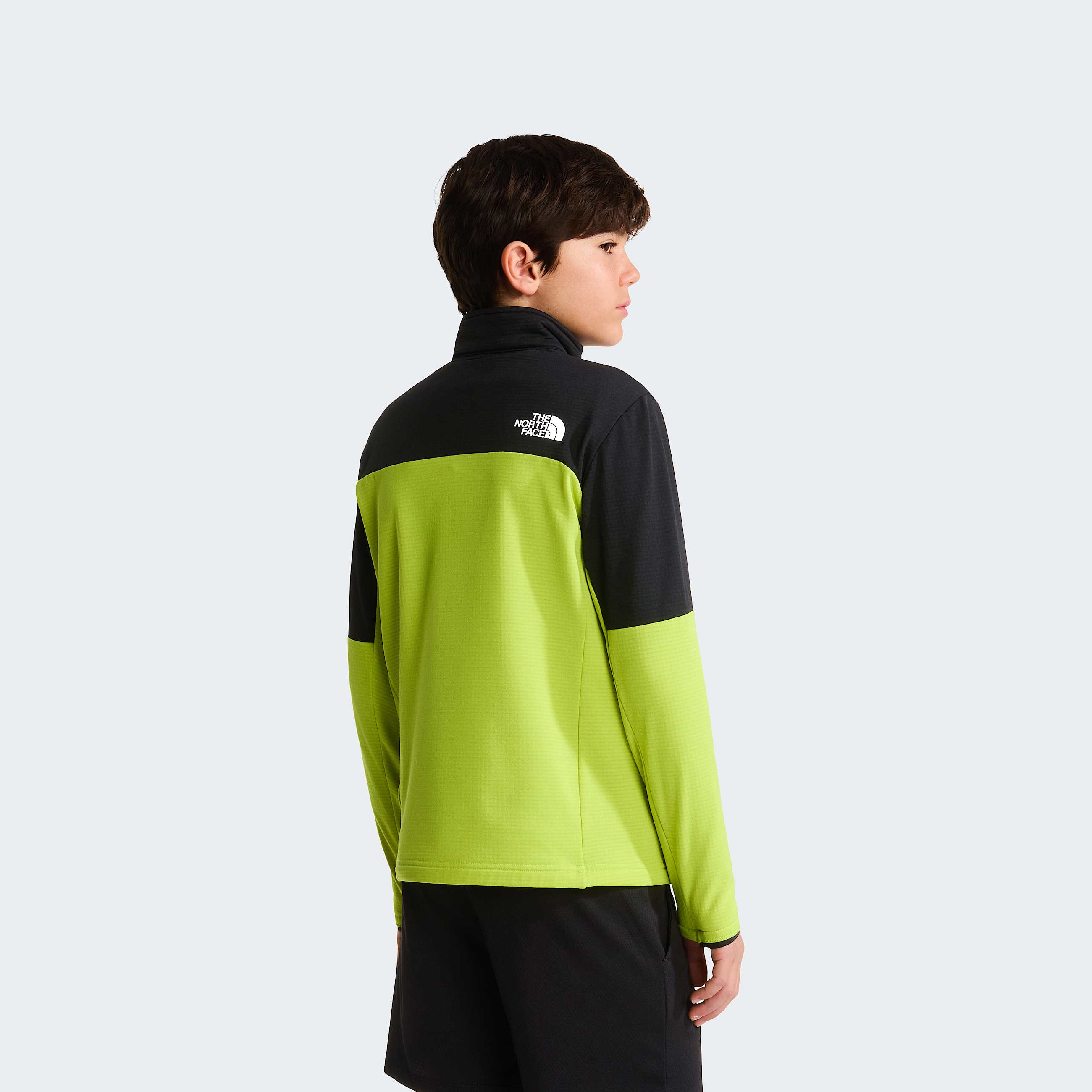 Teens Hike FullZip Midlayer Jacket TNF TNF BlackFizz Lime ALT3