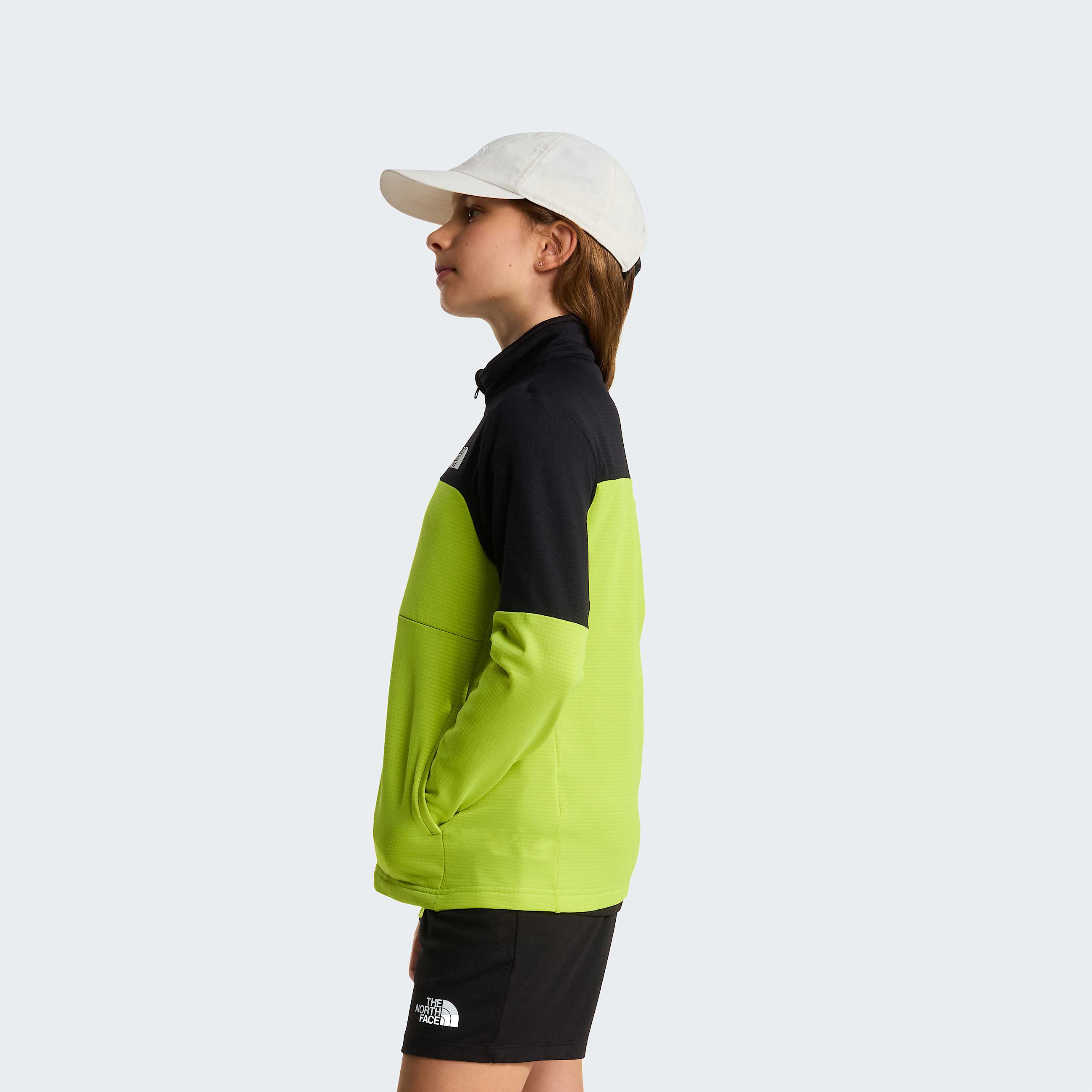 Teens Hike FullZip Midlayer Jacket TNF TNF BlackFizz Lime ALT9