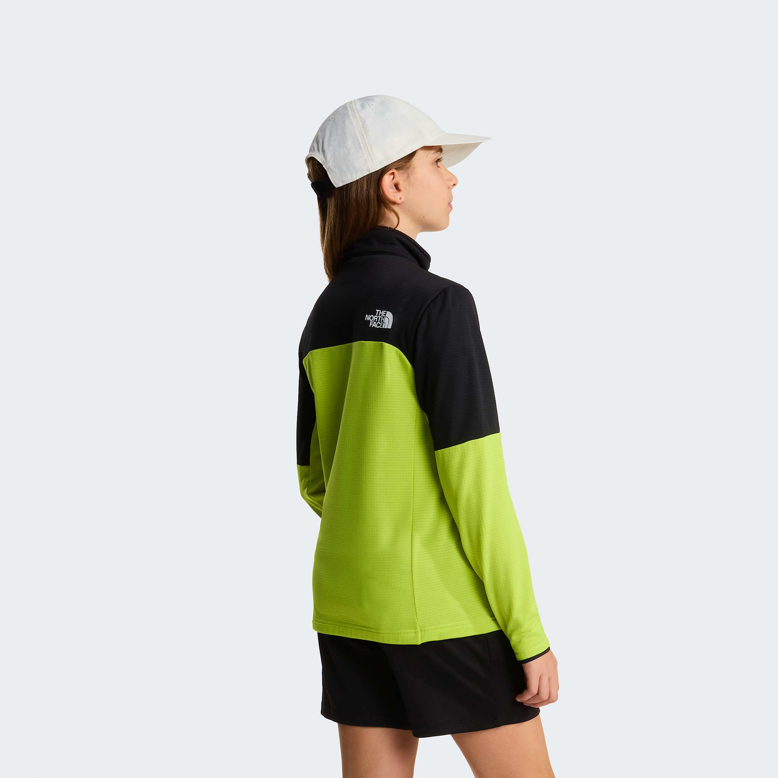 Teens Hike FullZip Midlayer Jacket TNF TNF BlackFizz Lime ALT10