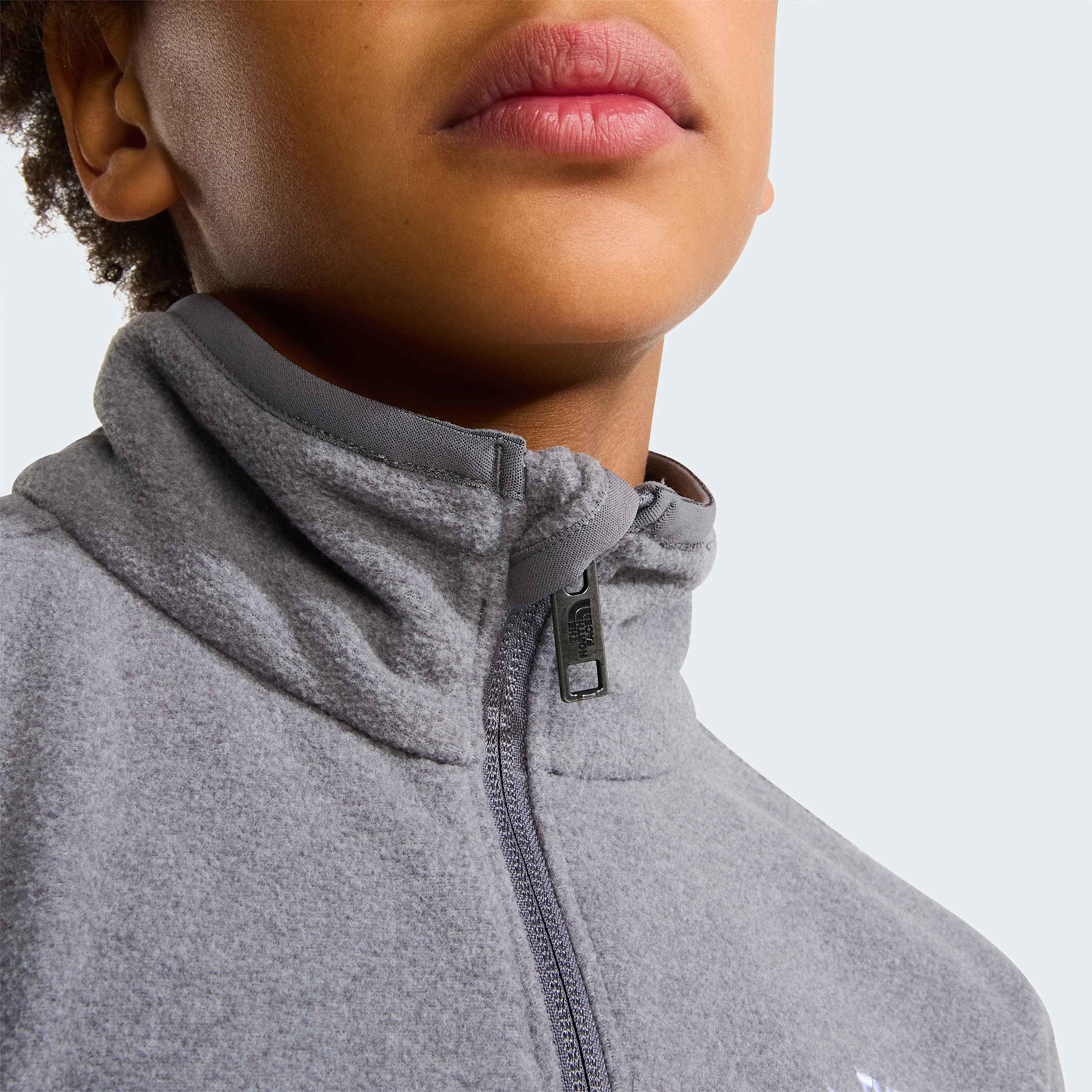 Glacierfleece met kwartrits voor tieners TNF TNF Mid Grey Heather ALT4