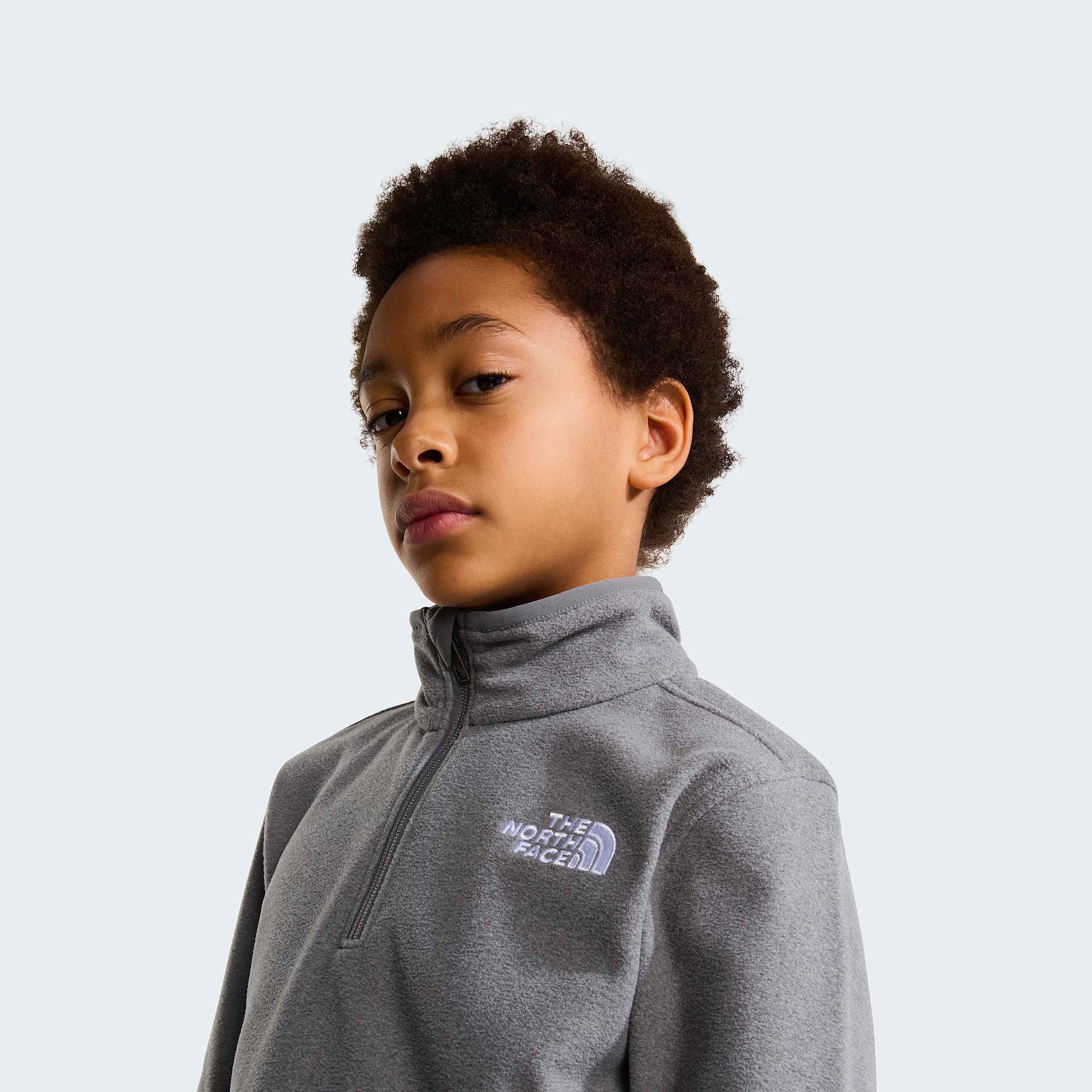 Glacierfleece met kwartrits voor tieners TNF TNF Mid Grey Heather ALT5