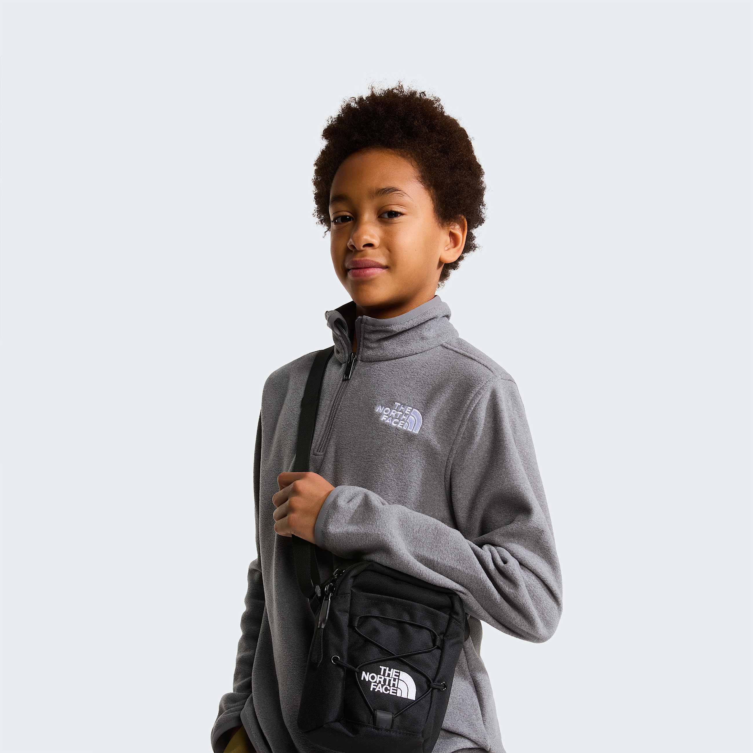 Glacierfleece met kwartrits voor tieners TNF TNF Mid Grey Heather ALT6