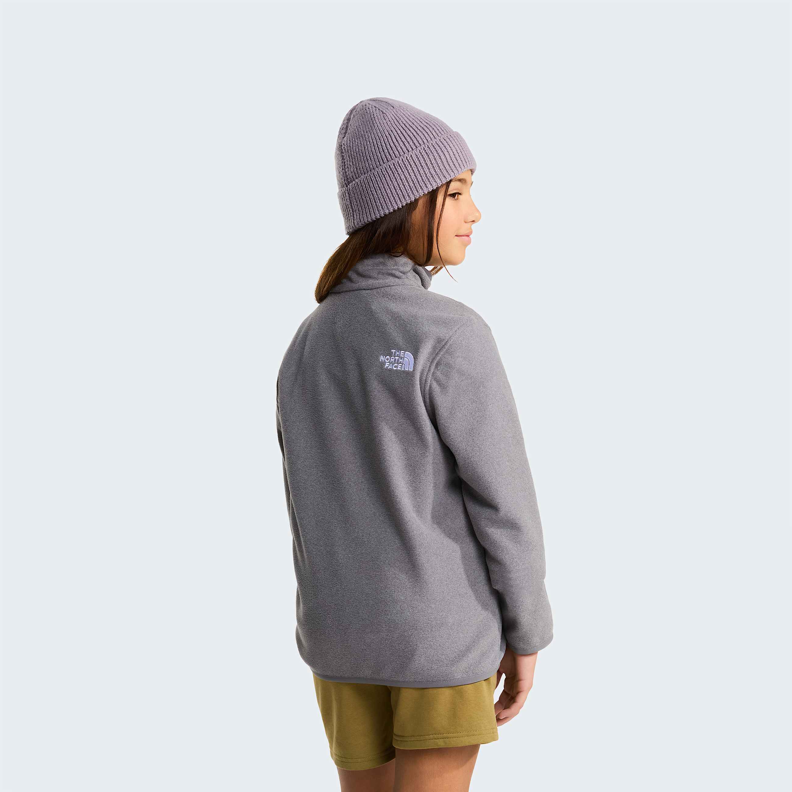 Glacierfleece met kwartrits voor tieners TNF TNF Mid Grey Heather ALT9