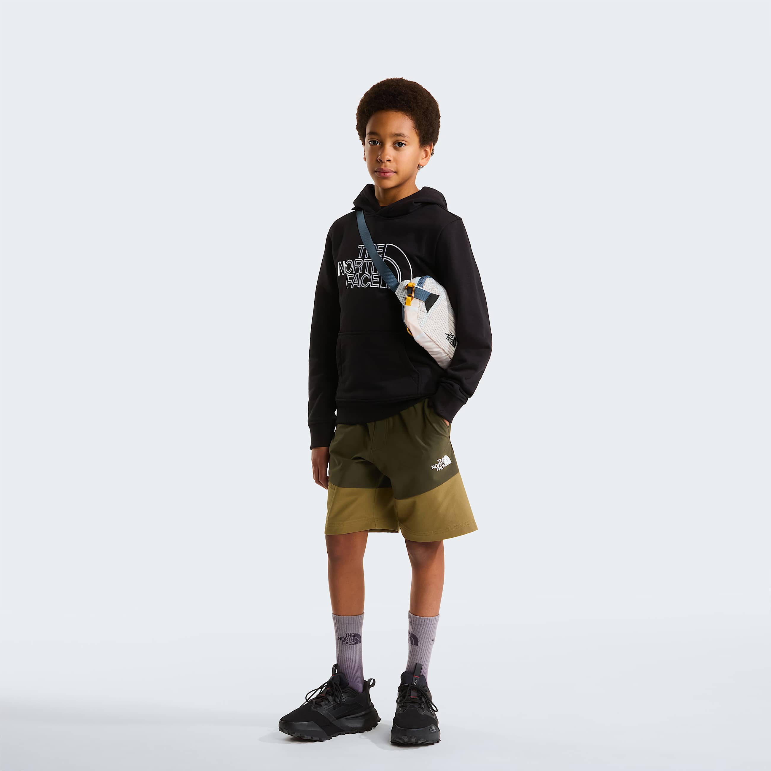 Teens Drew Peak Light Regular Hoodie TNF TNF Black ALT1