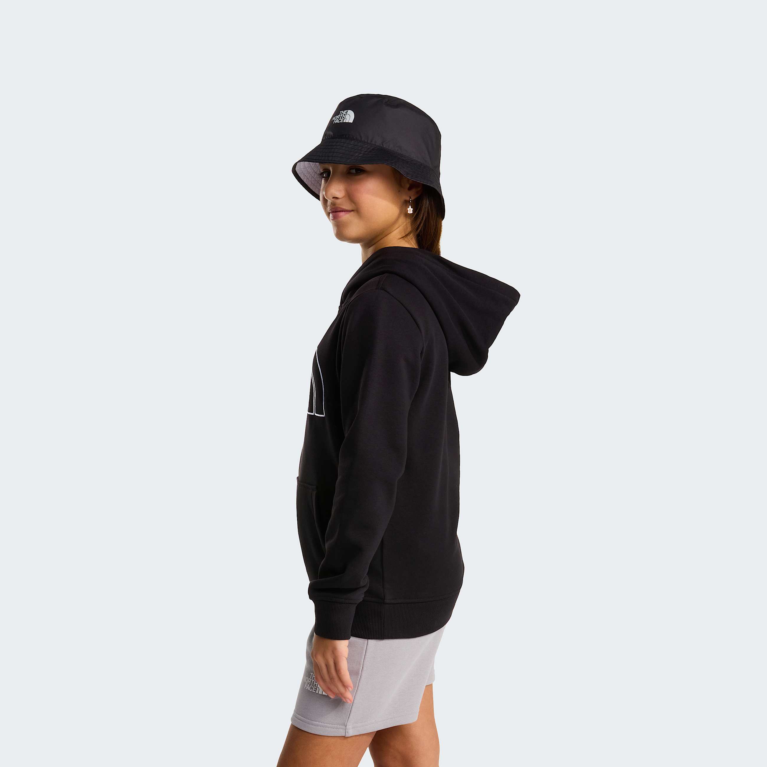 Teens Drew Peak Light Regular Hoodie TNF TNF Black ALT8
