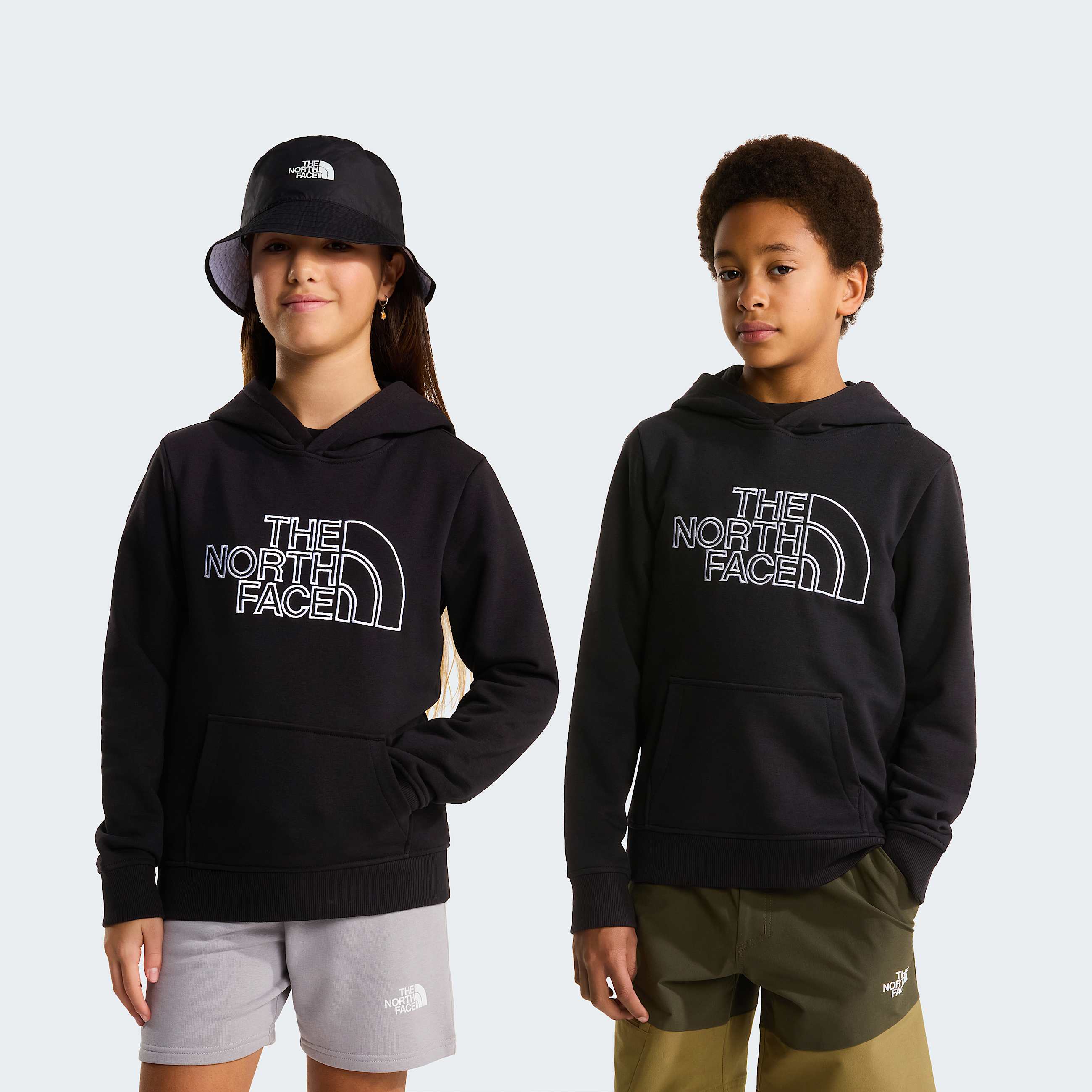 Teens Drew Peak Light Regular Hoodie TNF TNF Black HERO