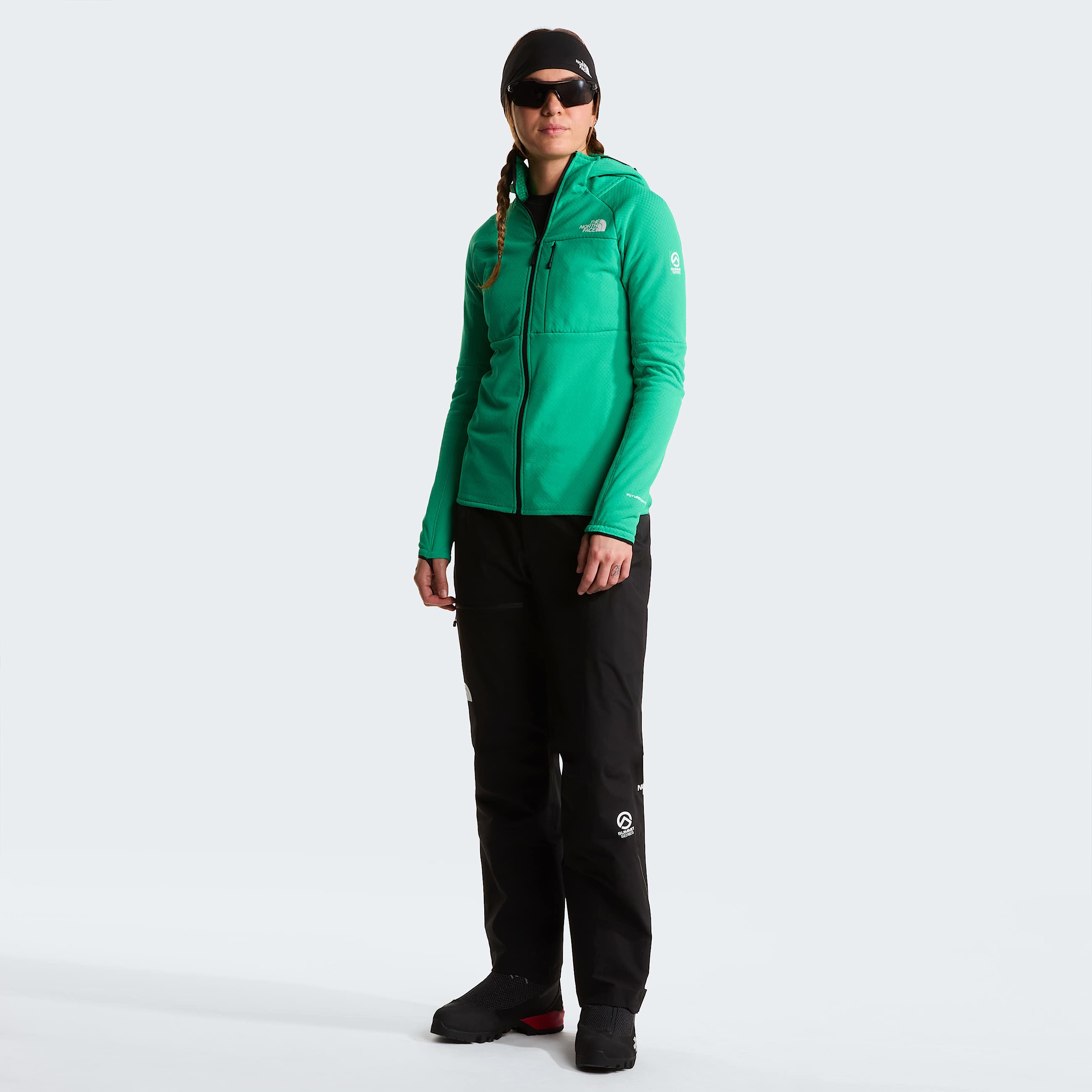 Womens Summit Series FUTUREFLEECE Hooded Jacket TNF Nebula Green ALT1