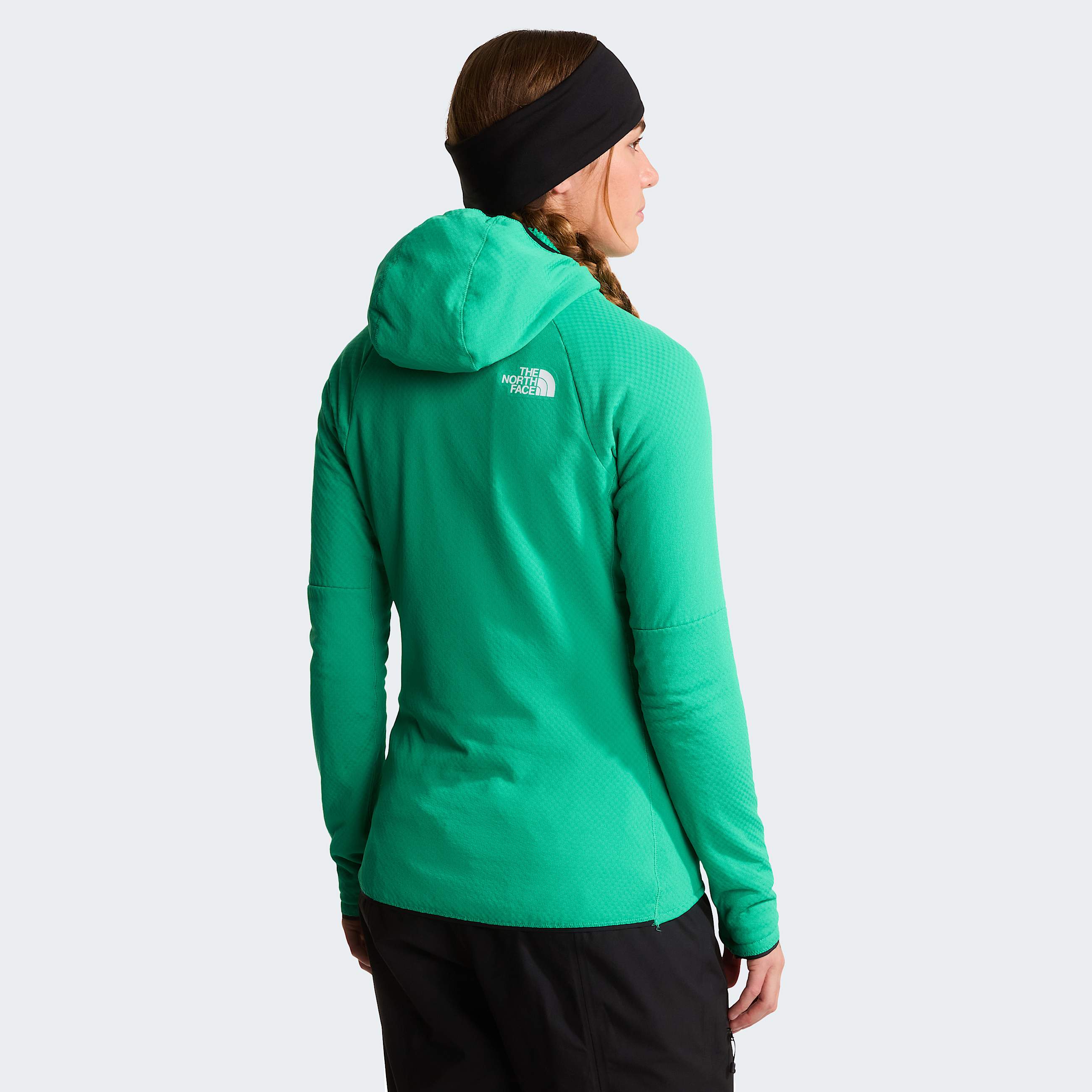 Womens Summit Series FUTUREFLEECE Hooded Jacket TNF Nebula Green ALT3