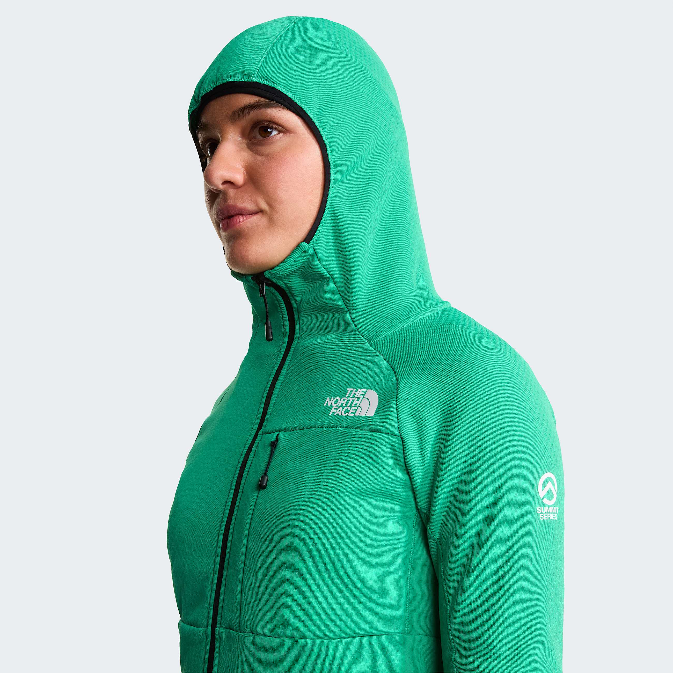 Womens Summit Series FUTUREFLEECE Hooded Jacket TNF Nebula Green ALT6
