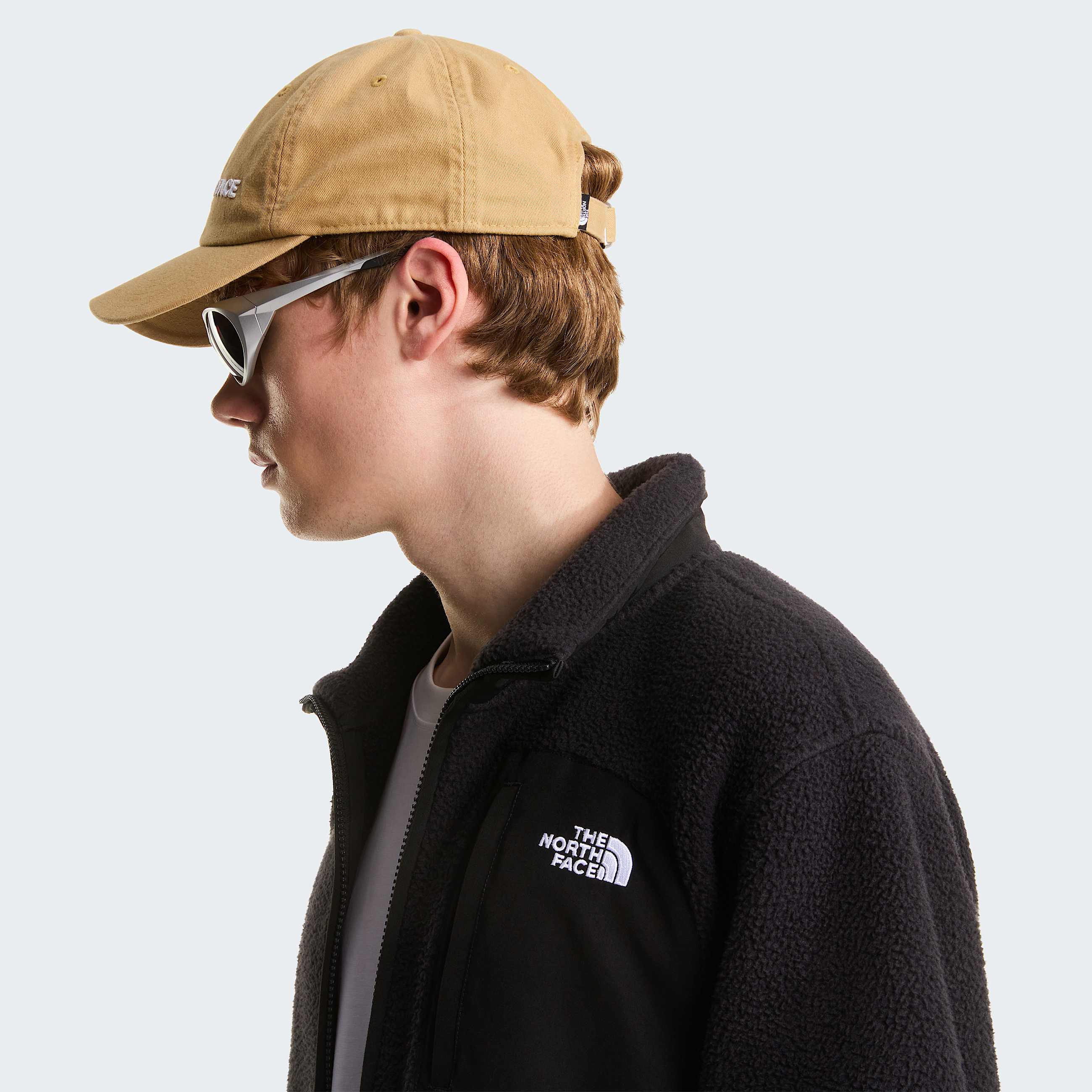 Roomy Norm Cap TNF Washed Khaki StoneHorizontal Logo ALT5