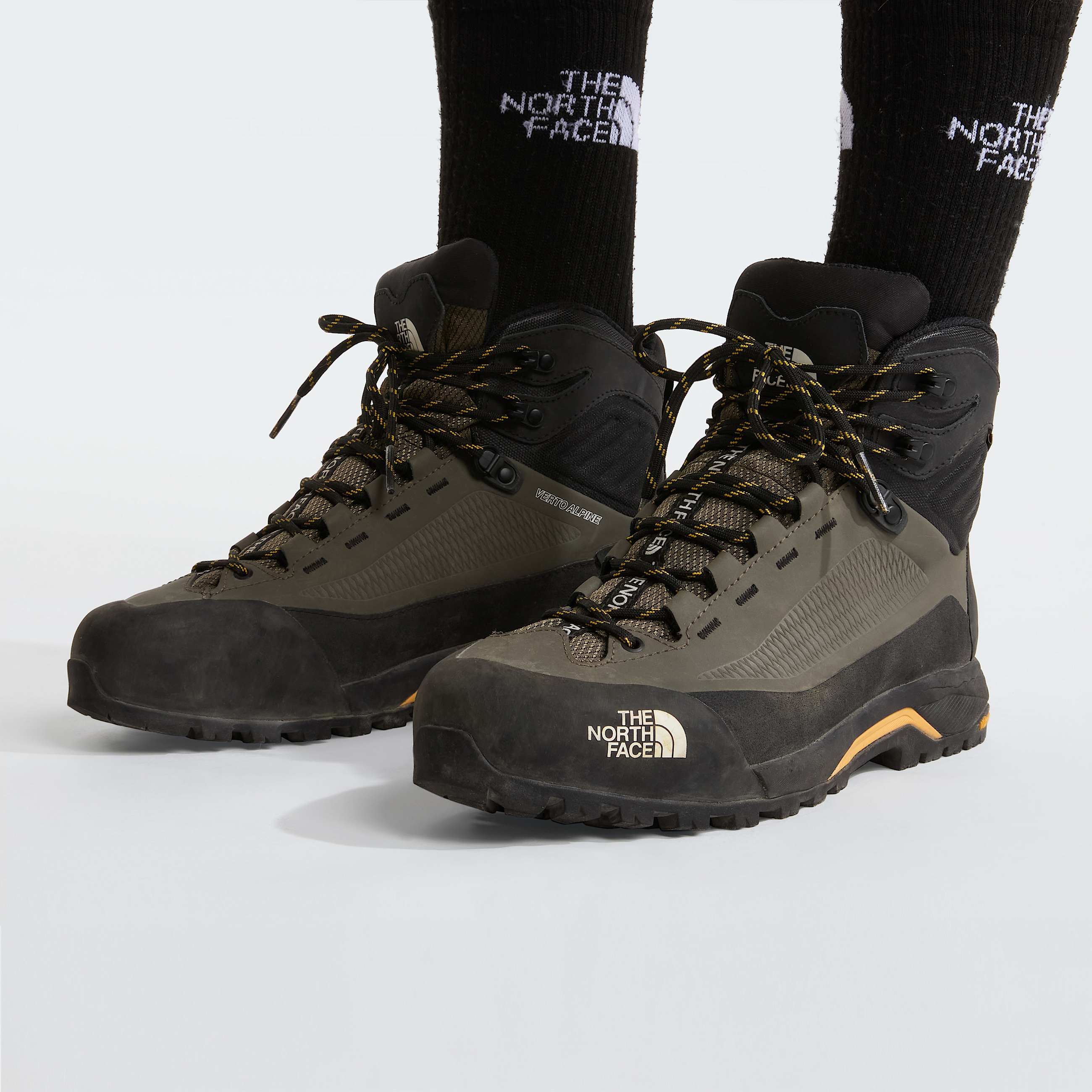 Mens Verto GORETEX Alpine Mid Boots TNF New Taupe GreenSummit Gold ALT2