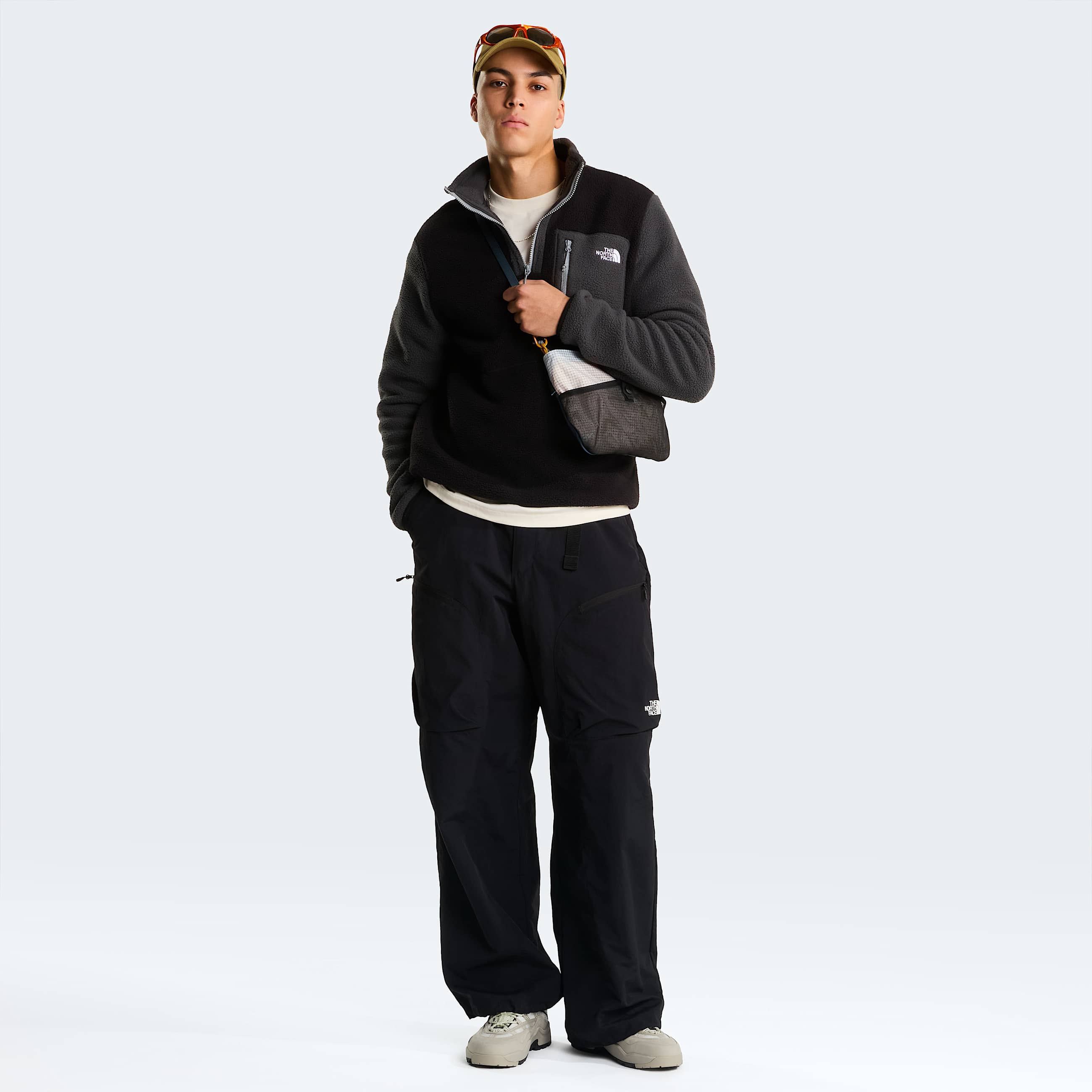 Yumiorifleecejas met kwartrits voor heren TNF TNF BlackAsphalt GreyMonument Grey ALT1
