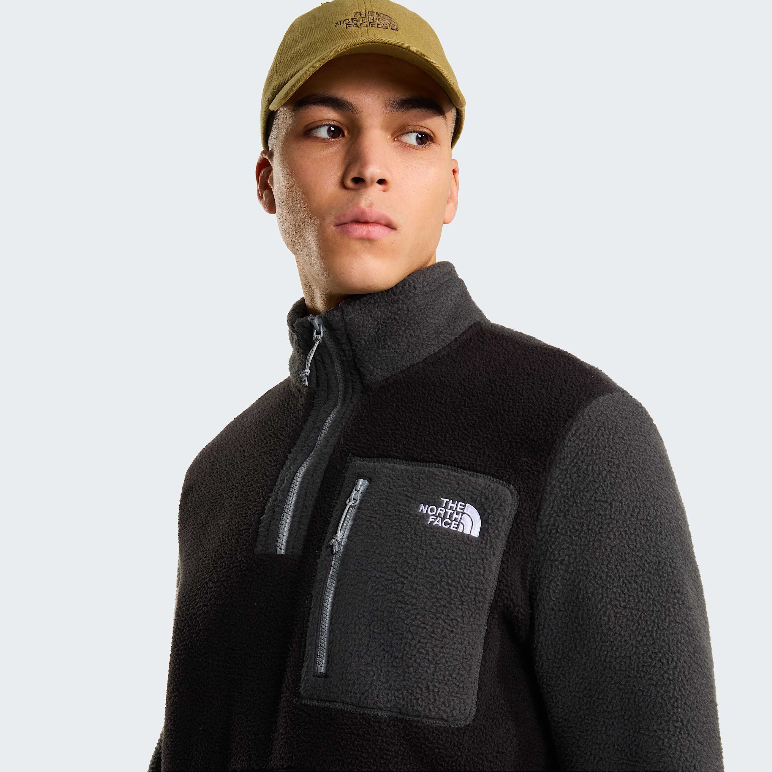 Yumiorifleecejas met kwartrits voor heren TNF TNF BlackAsphalt GreyMonument Grey ALT4