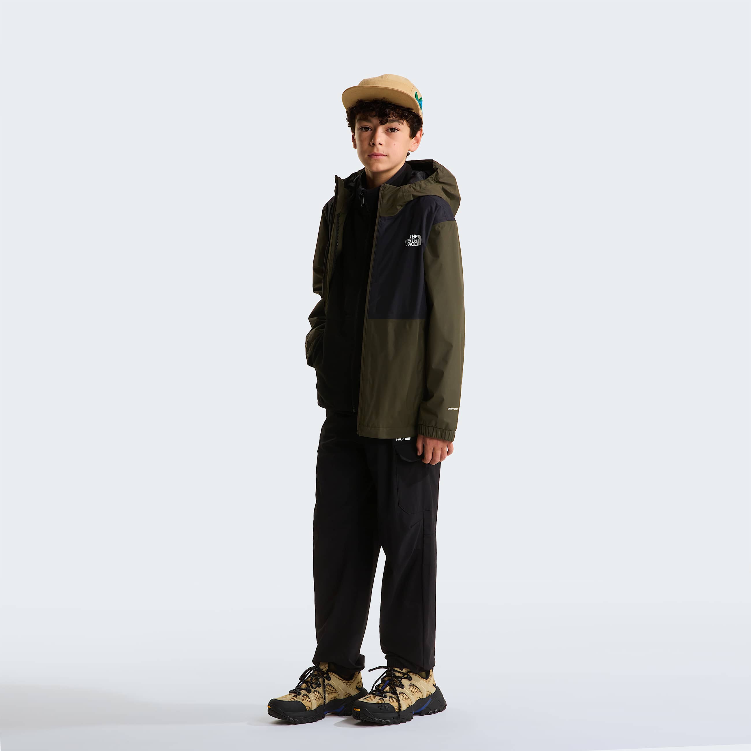 Teens Rain ZipIn Jacket TNF New Taupe Green ALT1