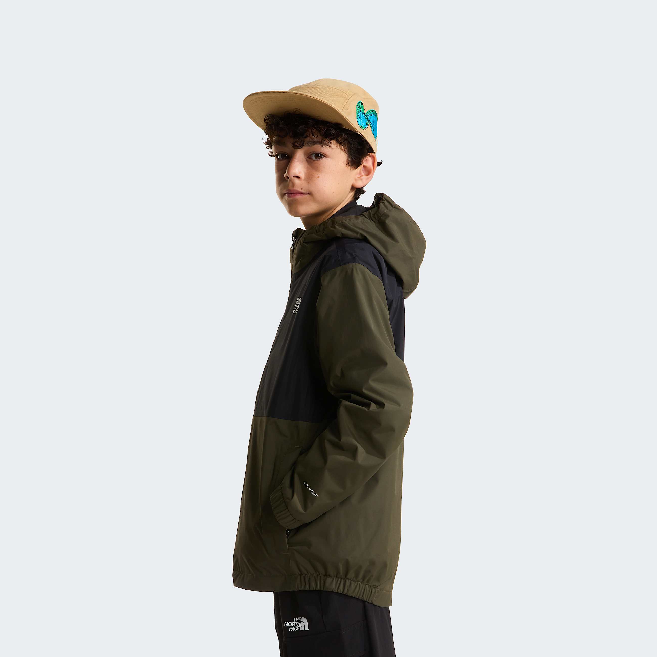 Teens Rain ZipIn Jacket TNF New Taupe Green ALT3