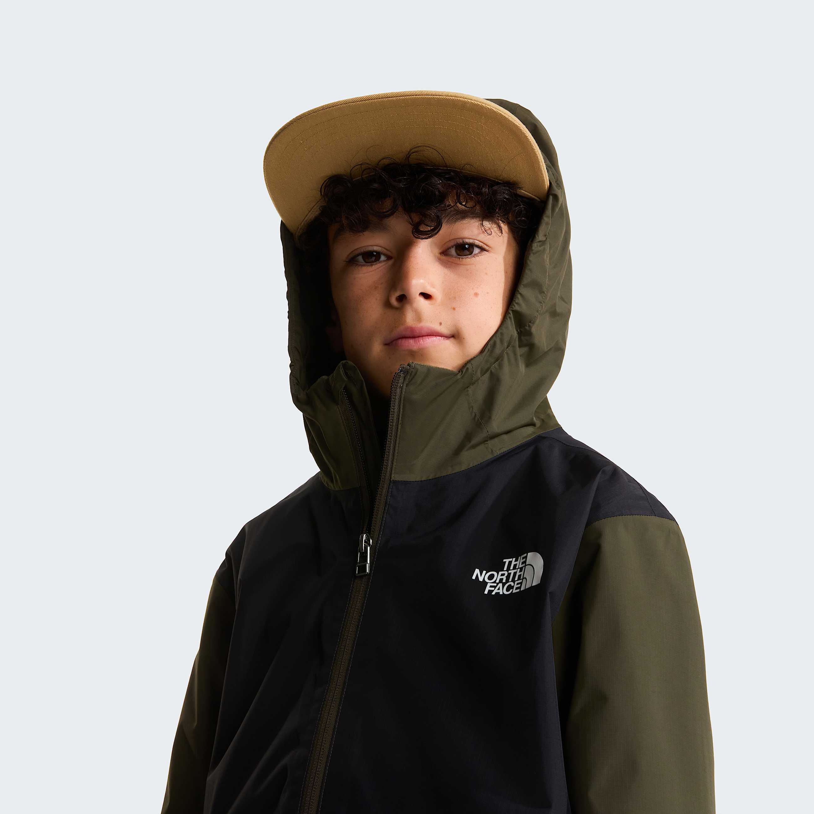 Teens Rain ZipIn Jacket TNF New Taupe Green ALT5