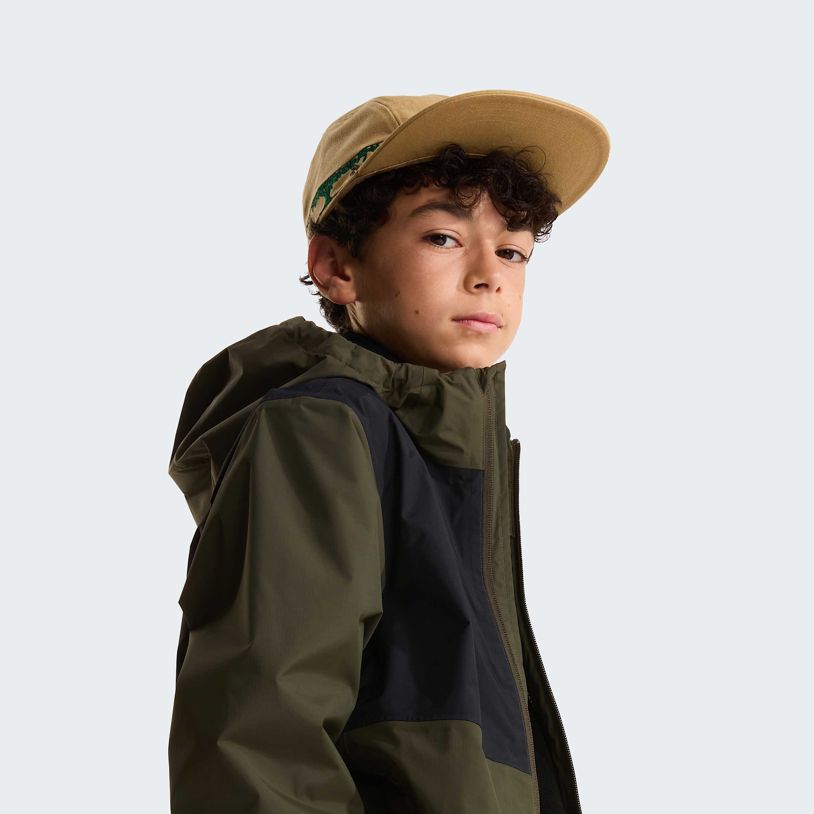 Teens Rain ZipIn Jacket TNF New Taupe Green ALT6