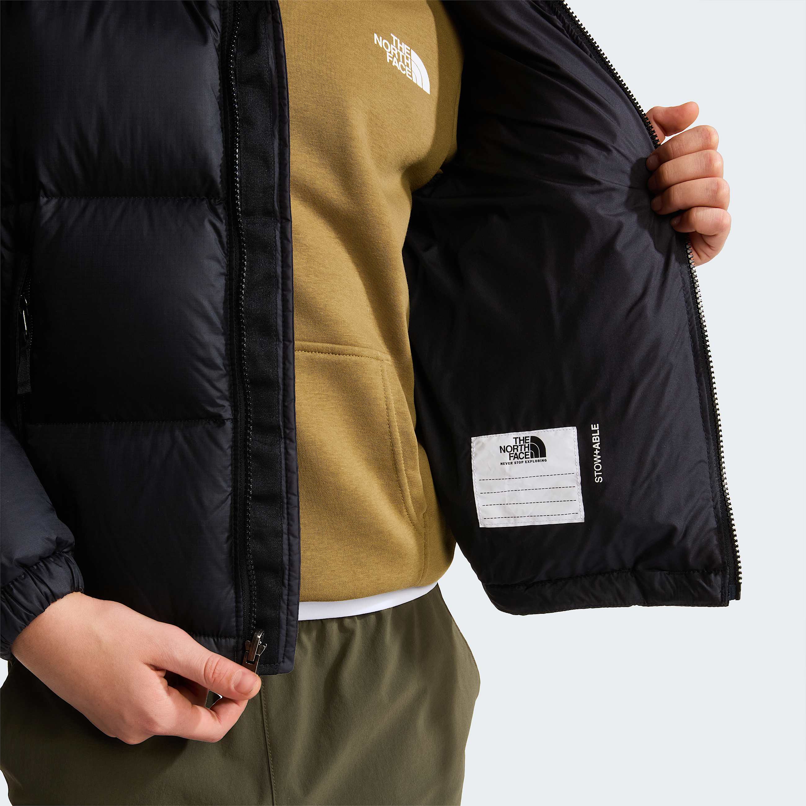 Teens 1996 Retro Nuptse Jacket TNF TNF BlackTNF BlackRecycled Down ALT8