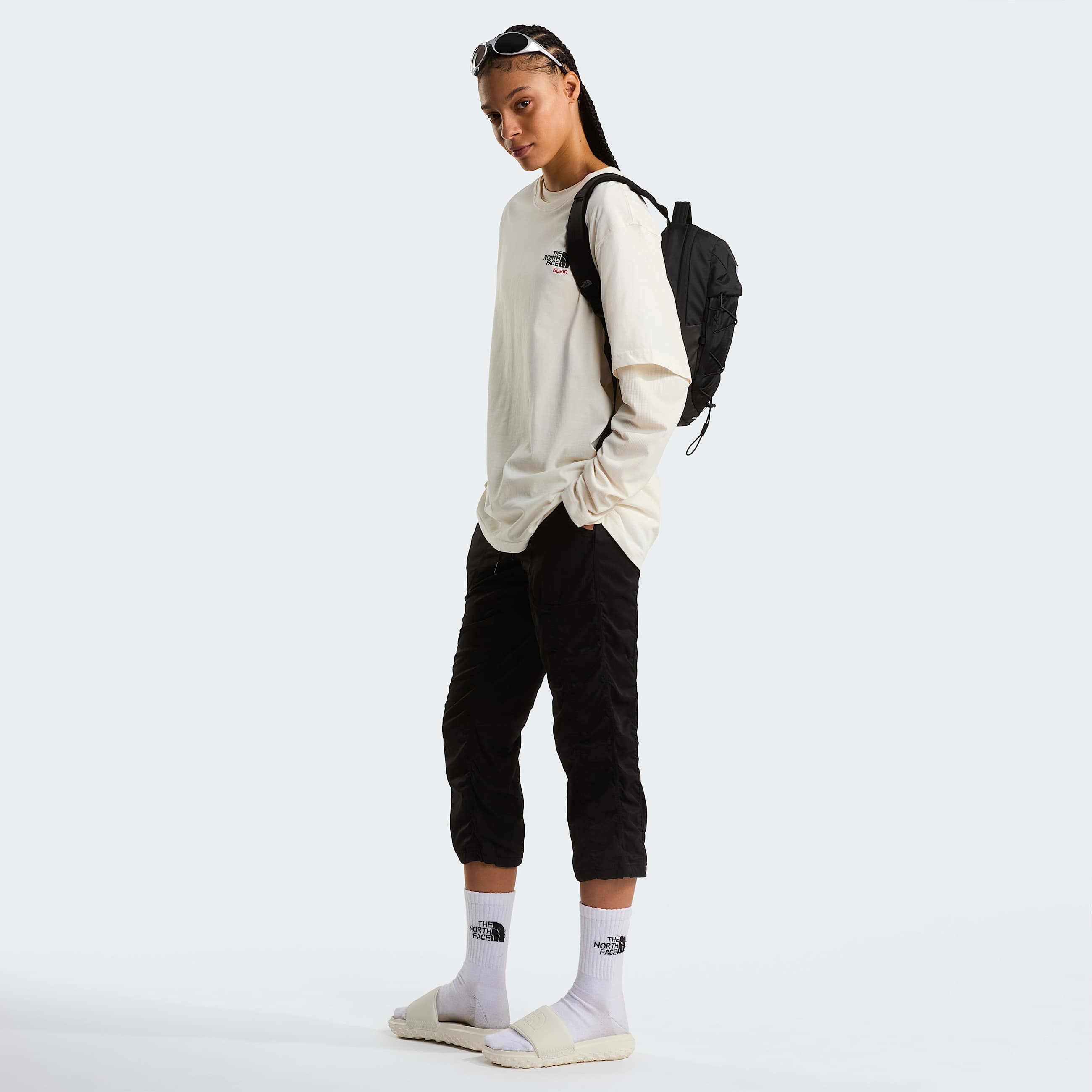 Never Stop Cush Schlappen fr Damen TNF White DuneWhite Dune ALT5
