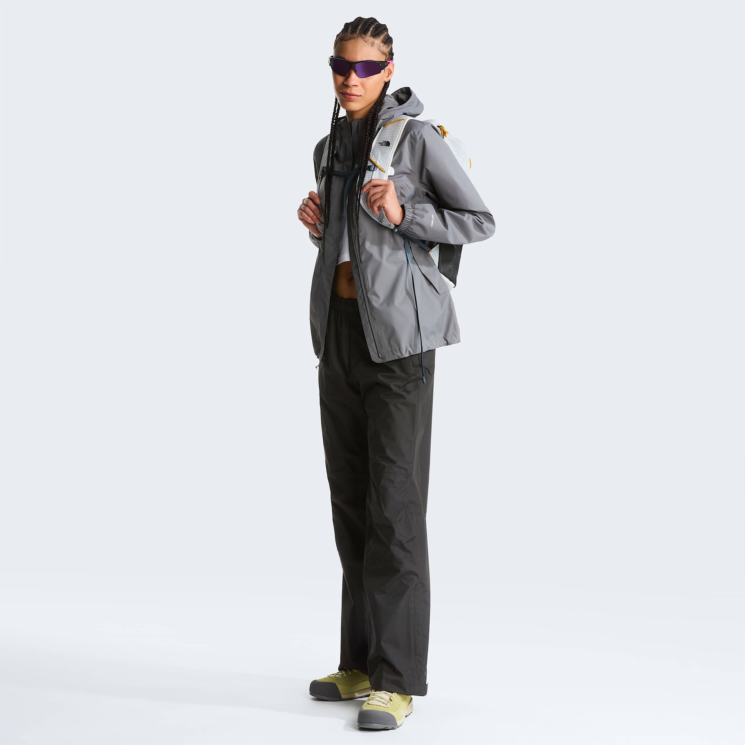 Womens Antora Rain Jacket TNF Smoked Pearl ALT1