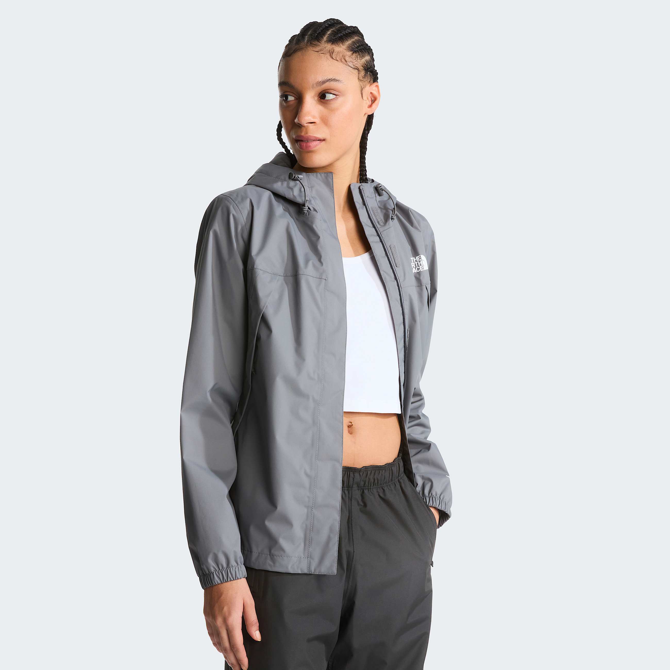 Womens Antora Rain Jacket TNF Smoked Pearl ALT4