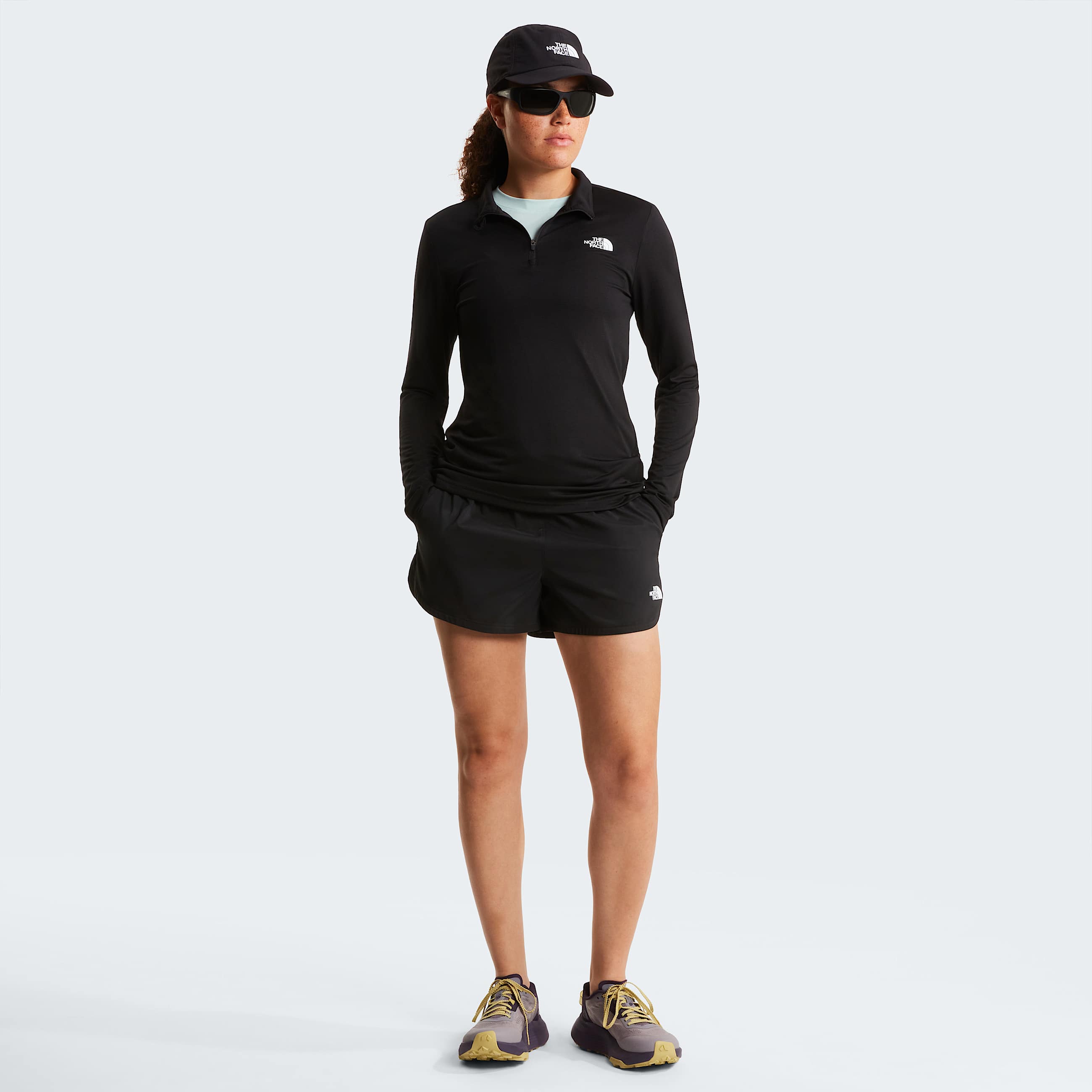 Maglia a maniche lunghe Flex Slim con cerniera a 14 da donna TNF ALT1