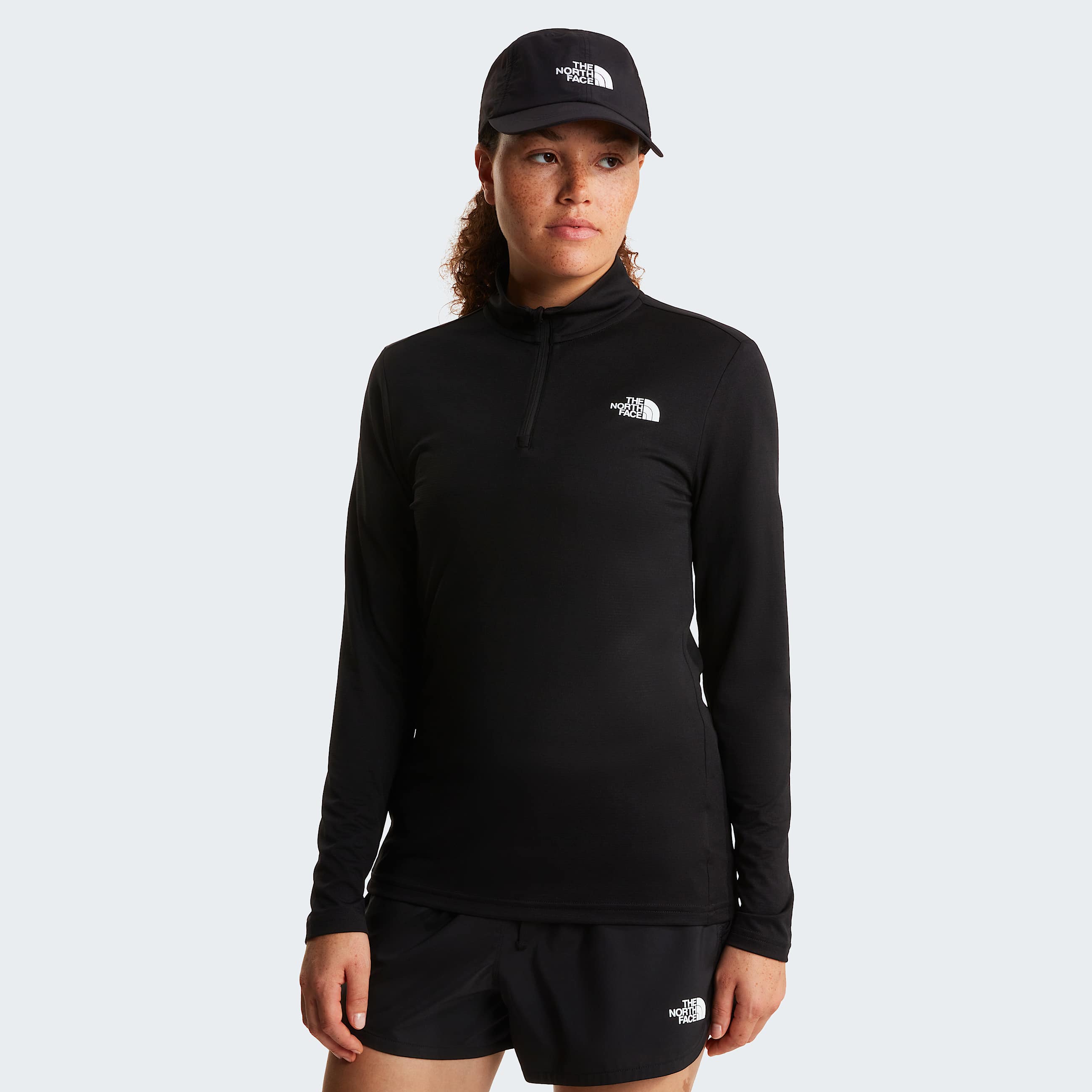 Maglia a maniche lunghe Flex Slim con cerniera a 14 da donna TNF HERO