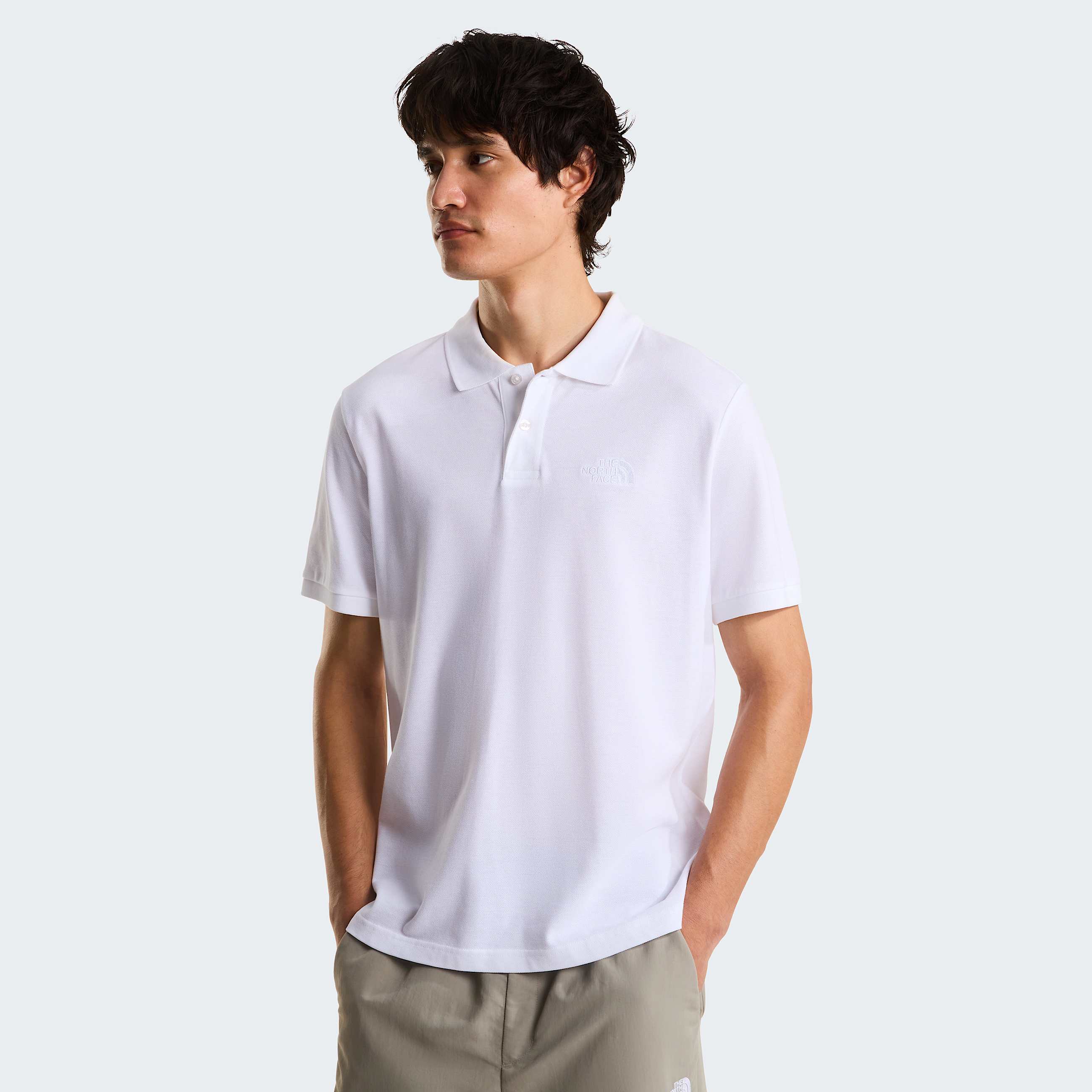 Polo recto Essential para hombre TNF TNF White HERO