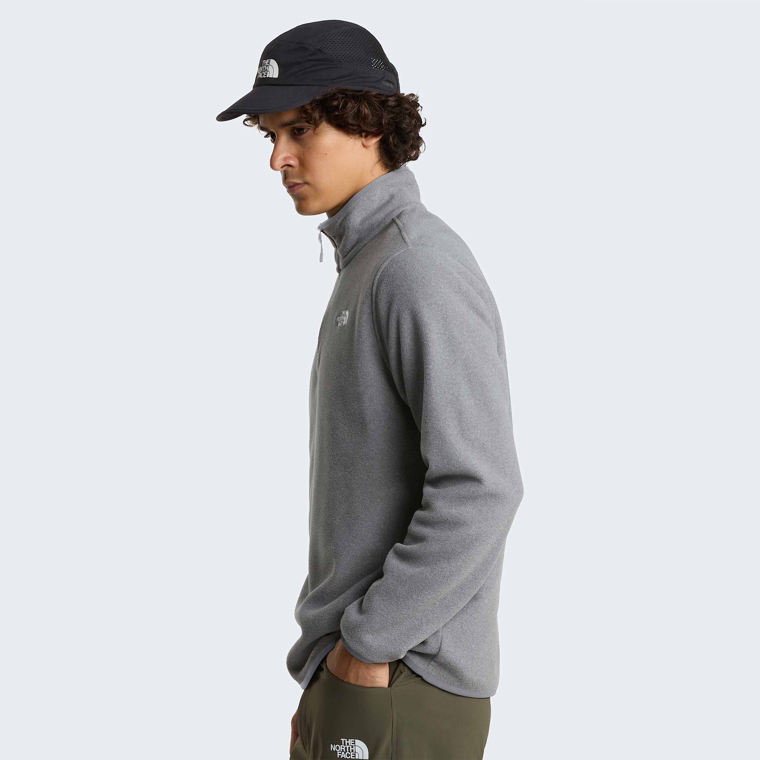 Pile Glacier con cerniera a 14 da uomo TNF TNF Mid Grey Heather ALT2