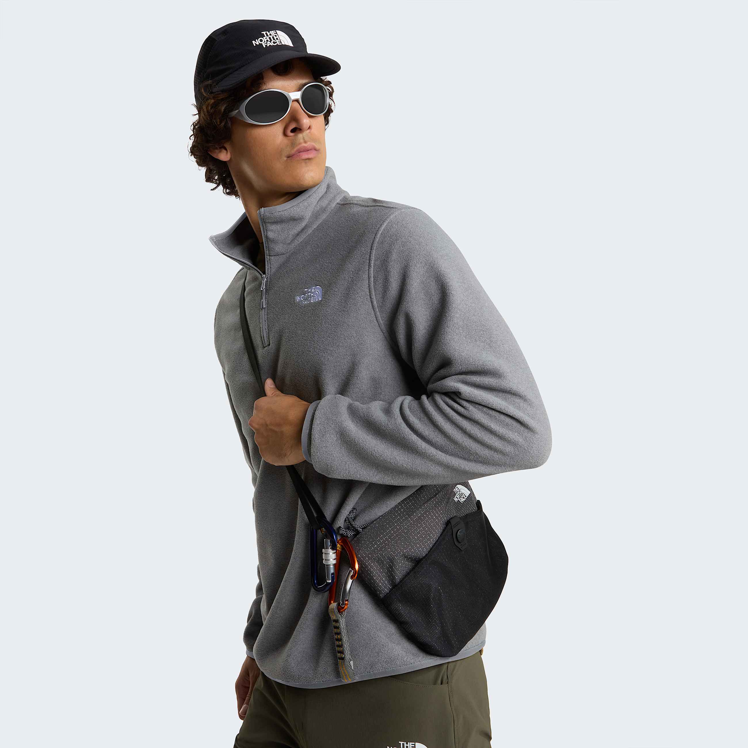 Pile Glacier con cerniera a 14 da uomo TNF TNF Mid Grey Heather ALT5