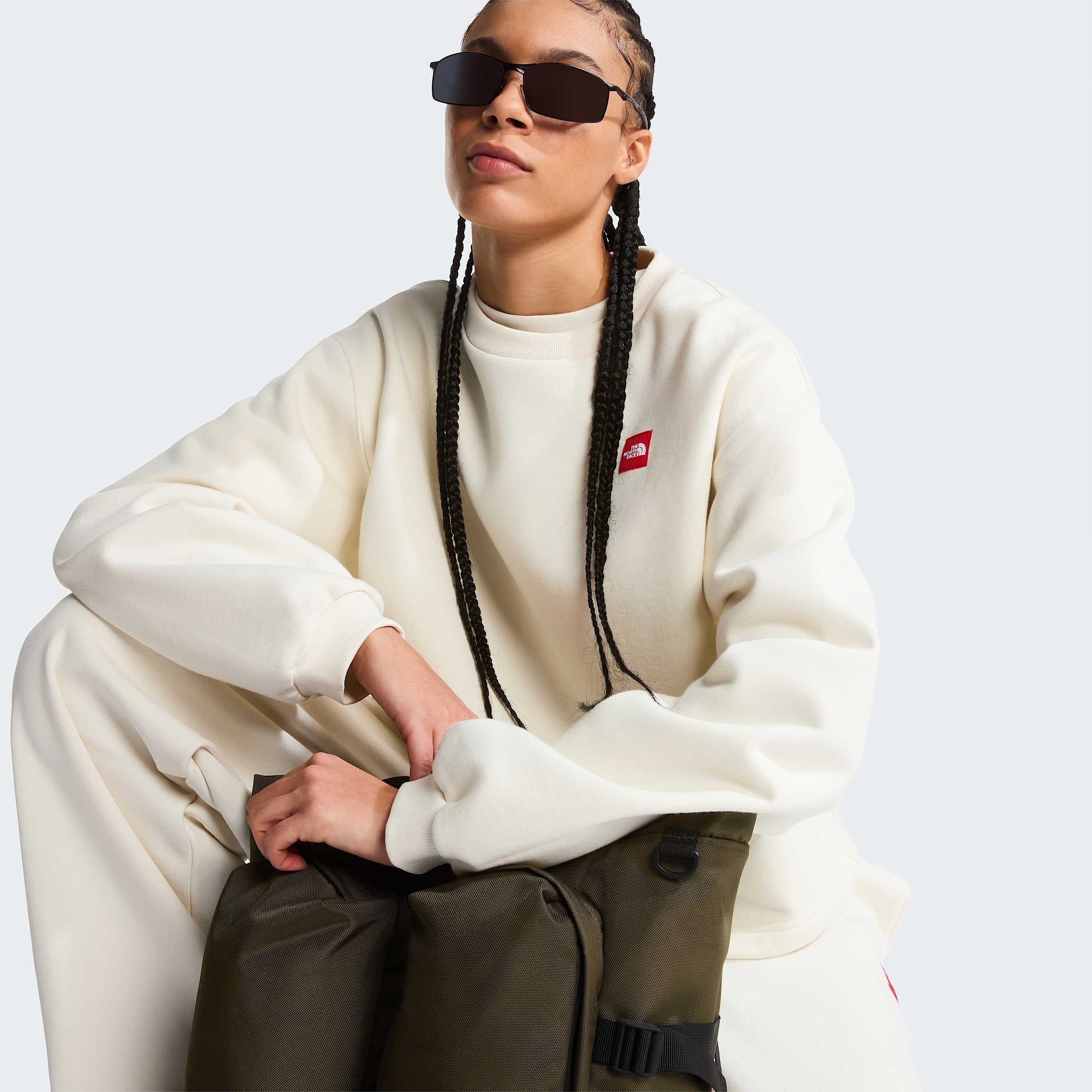 Womens Red Box Sweatshirt TNF ALT5