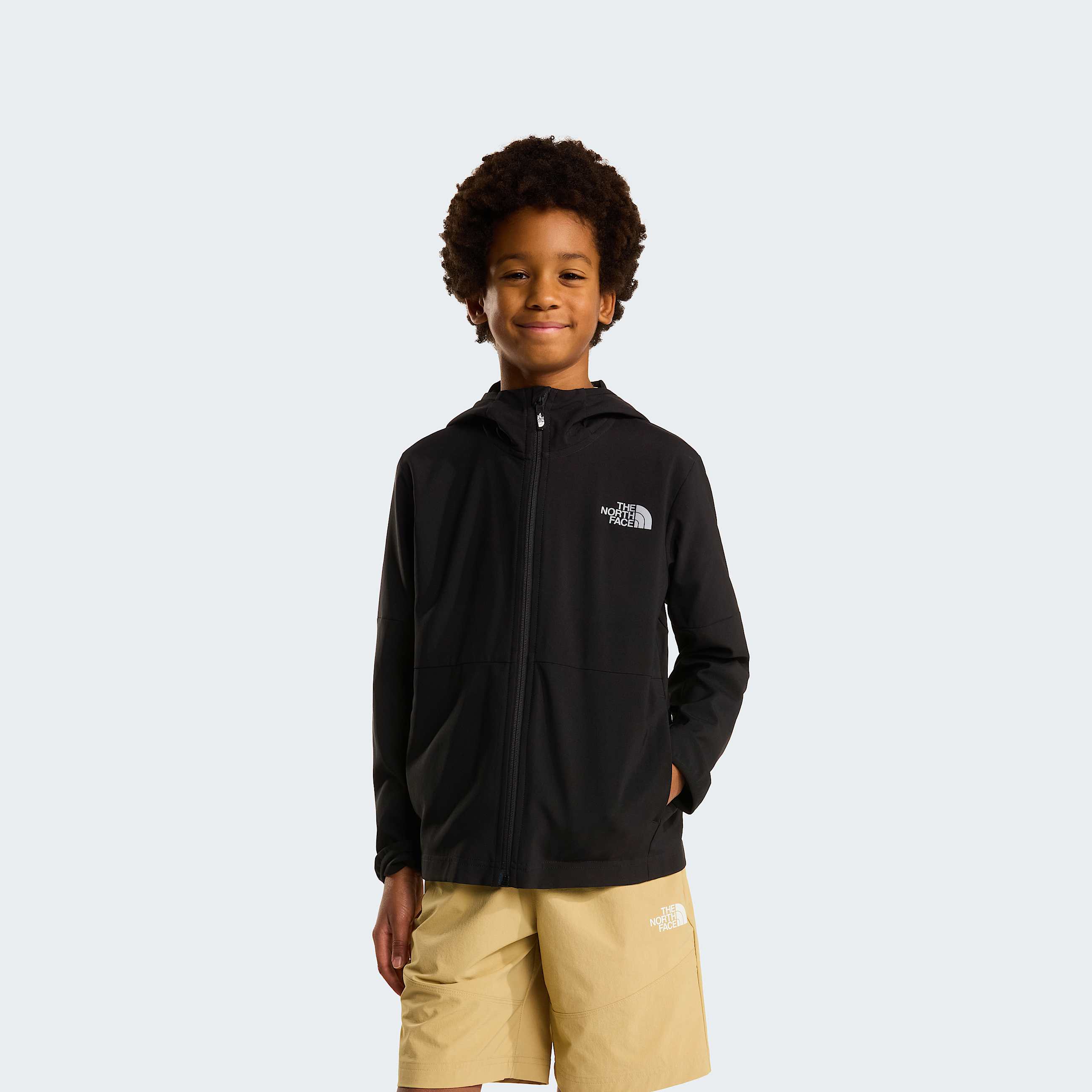 Giacca On The Trail con cappuccio e cerniera integrale da ragazzo TNF HERO