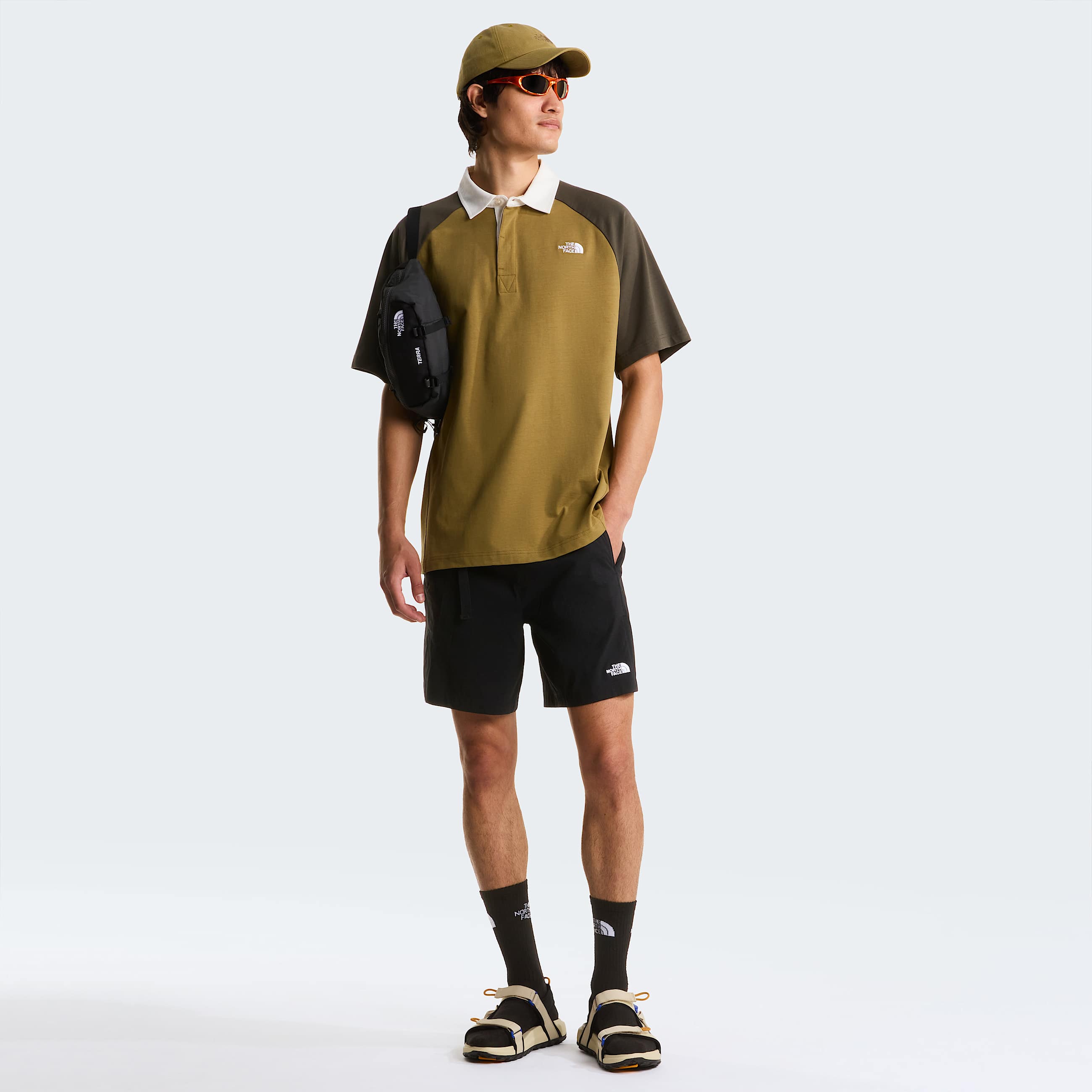 Rugby PoloShirt in Unisex TNF CedarNew Taupe Green ALT3