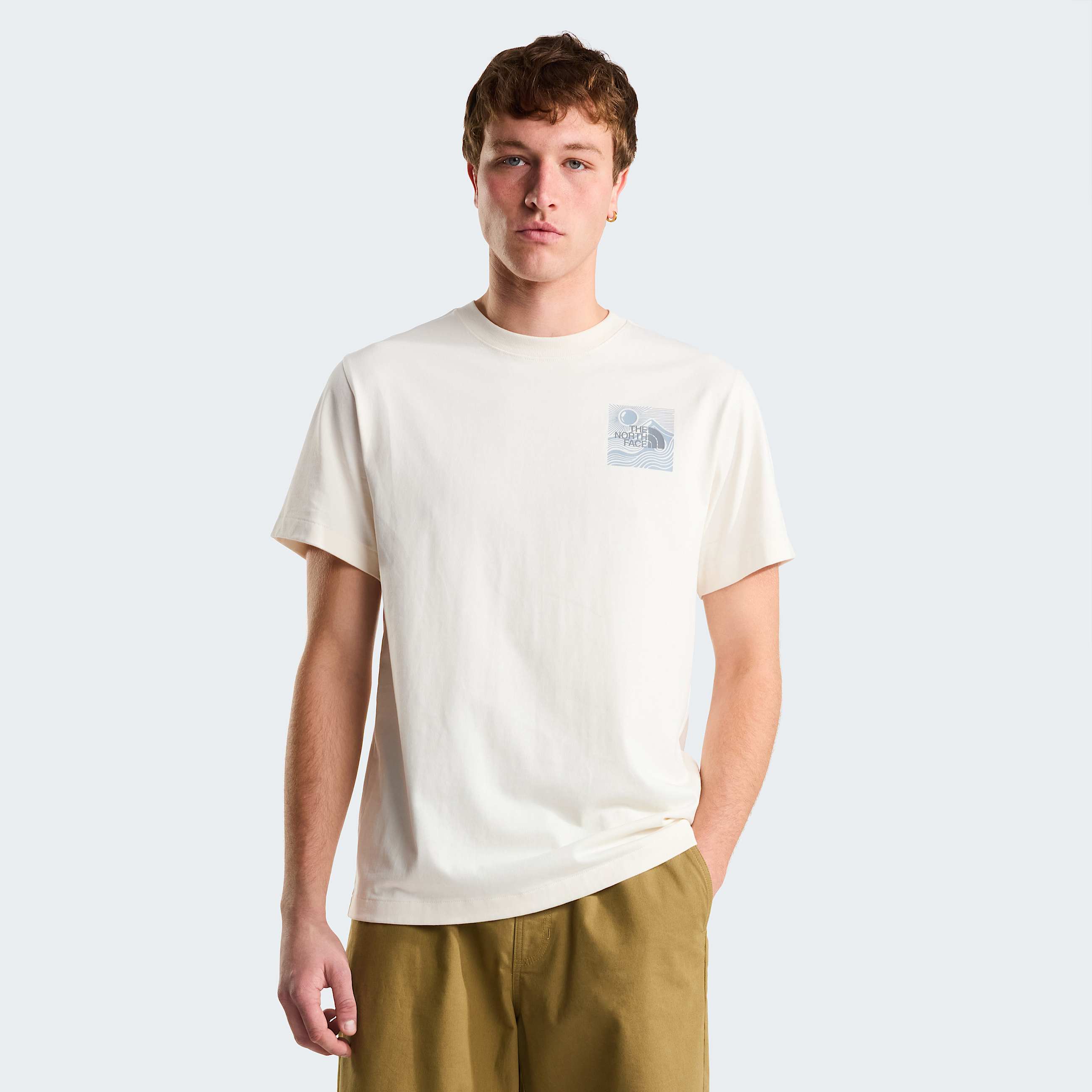Mountain Escape relaxt geschnittenes TShirt mit Grafik Unisex TNF White Dune ALT3