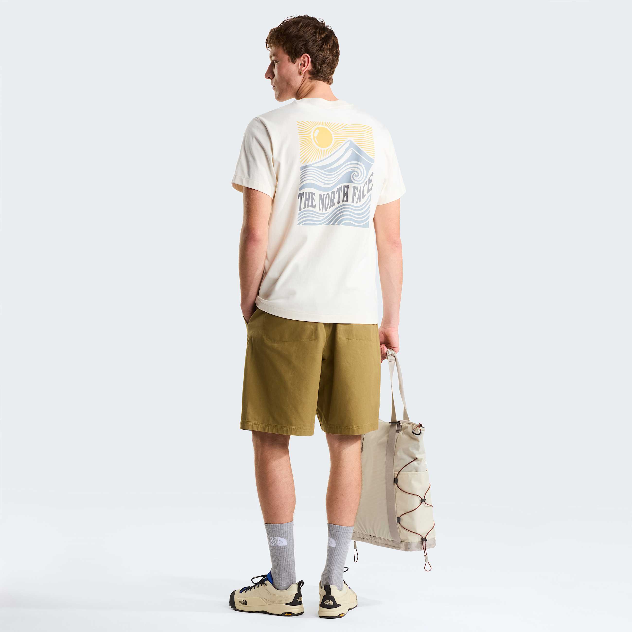 Mountain Escape relaxt geschnittenes TShirt mit Grafik Unisex TNF White Dune ALT4
