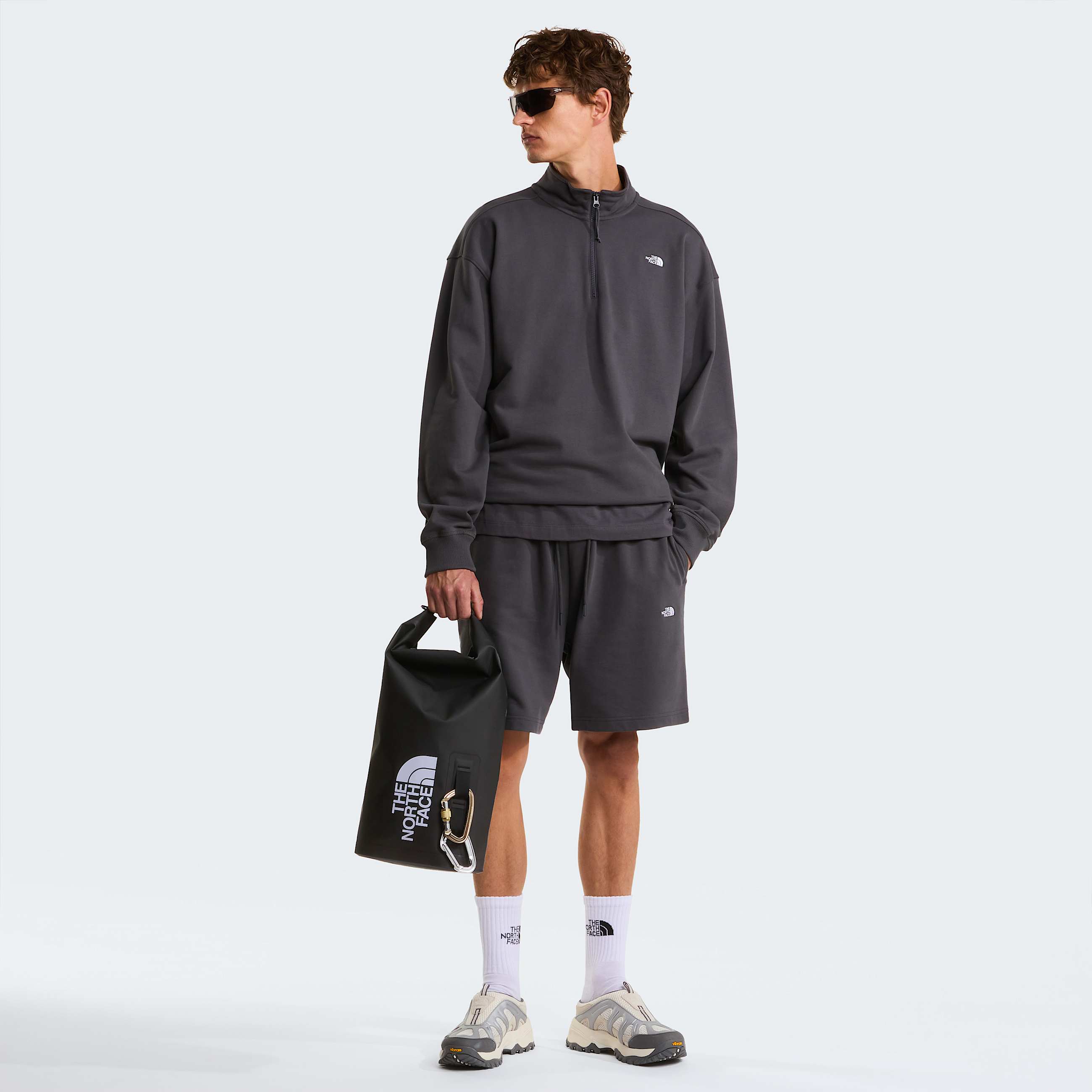 Unisex Essential Light Relaxed 14 Zip Sweatshirt TNF Anthracite Grey ALT3