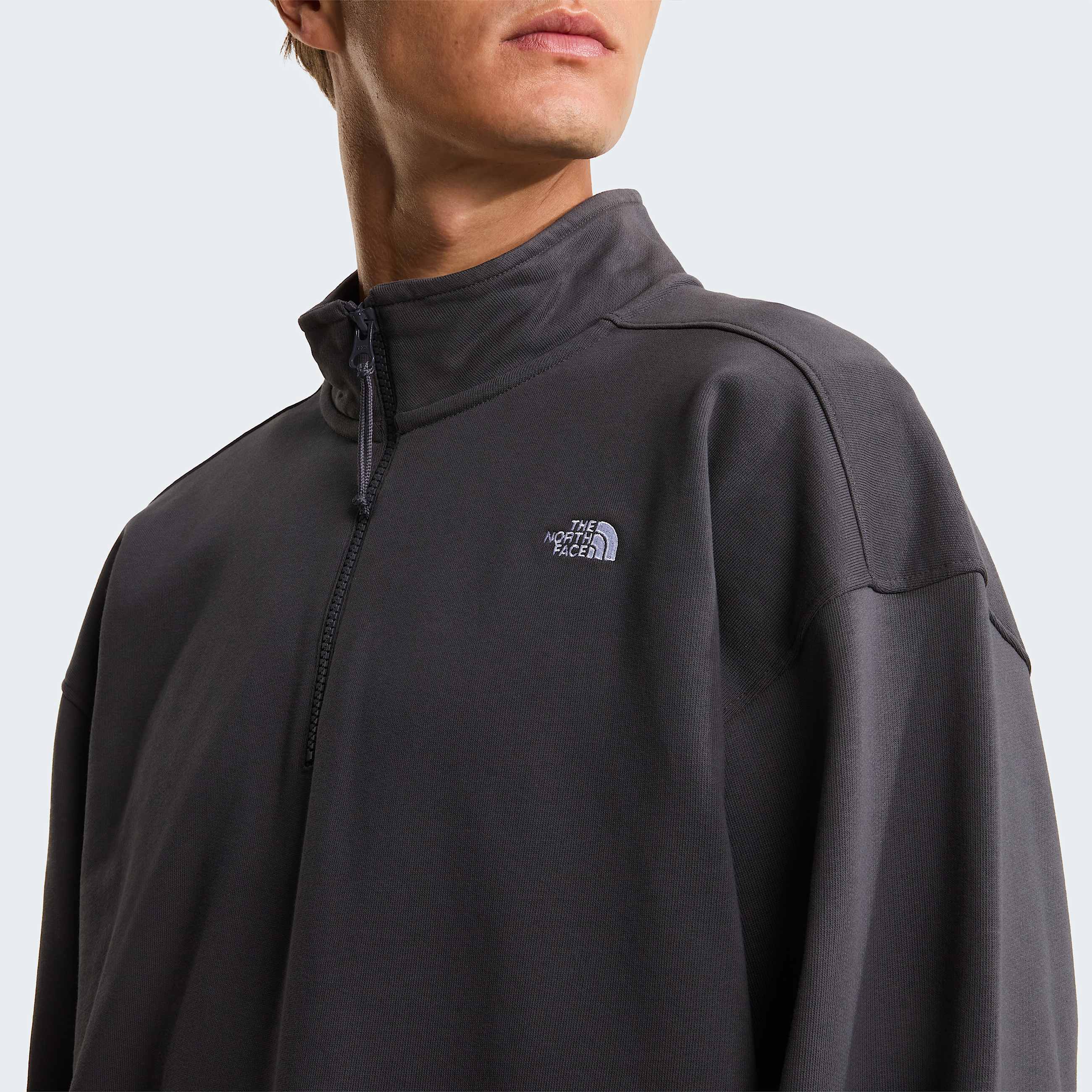 Unisex Essential Light Relaxed 14 Zip Sweatshirt TNF Anthracite Grey ALT6