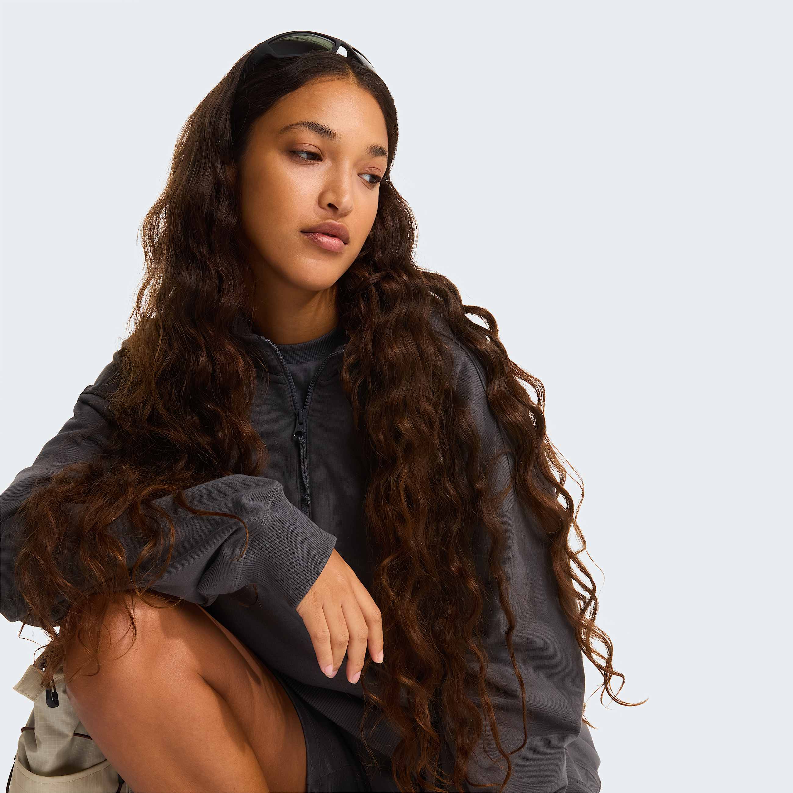 Unisex Essential Light Relaxed 14 Zip Sweatshirt TNF Anthracite Grey ALT13