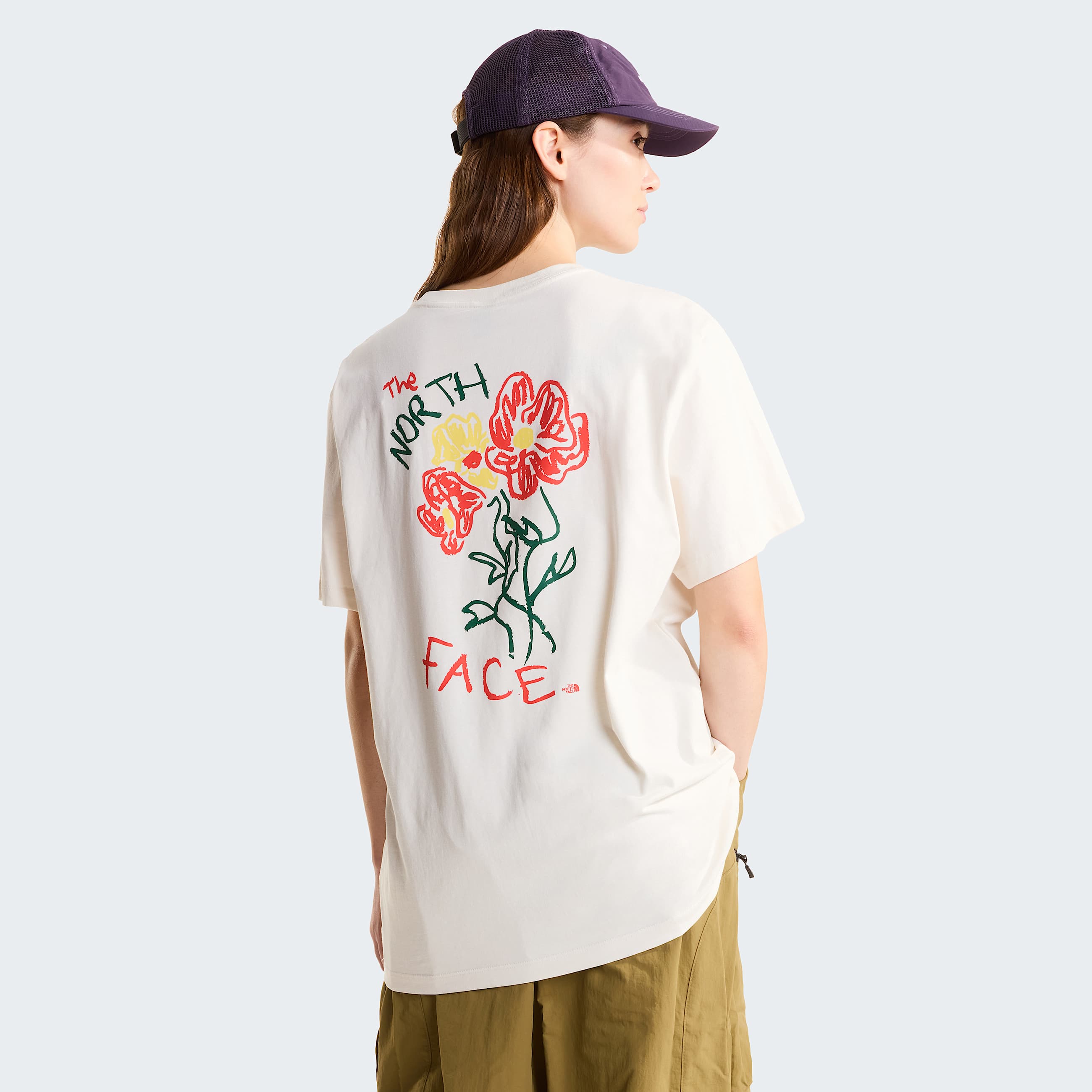 Unisex Flower Scribble Relaxed TShirt TNF ALT9