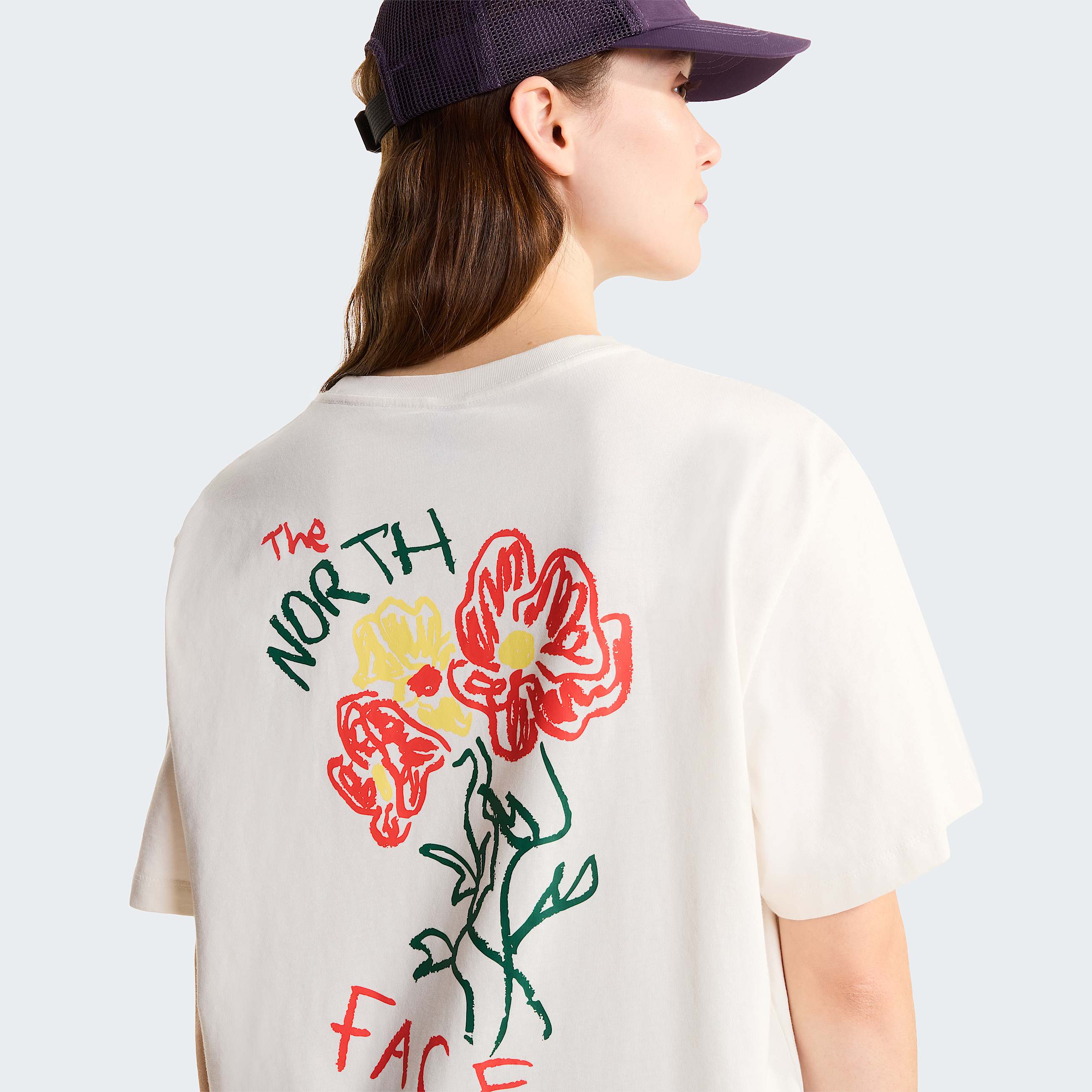 Unisex Flower Scribble Relaxed TShirt TNF ALT14