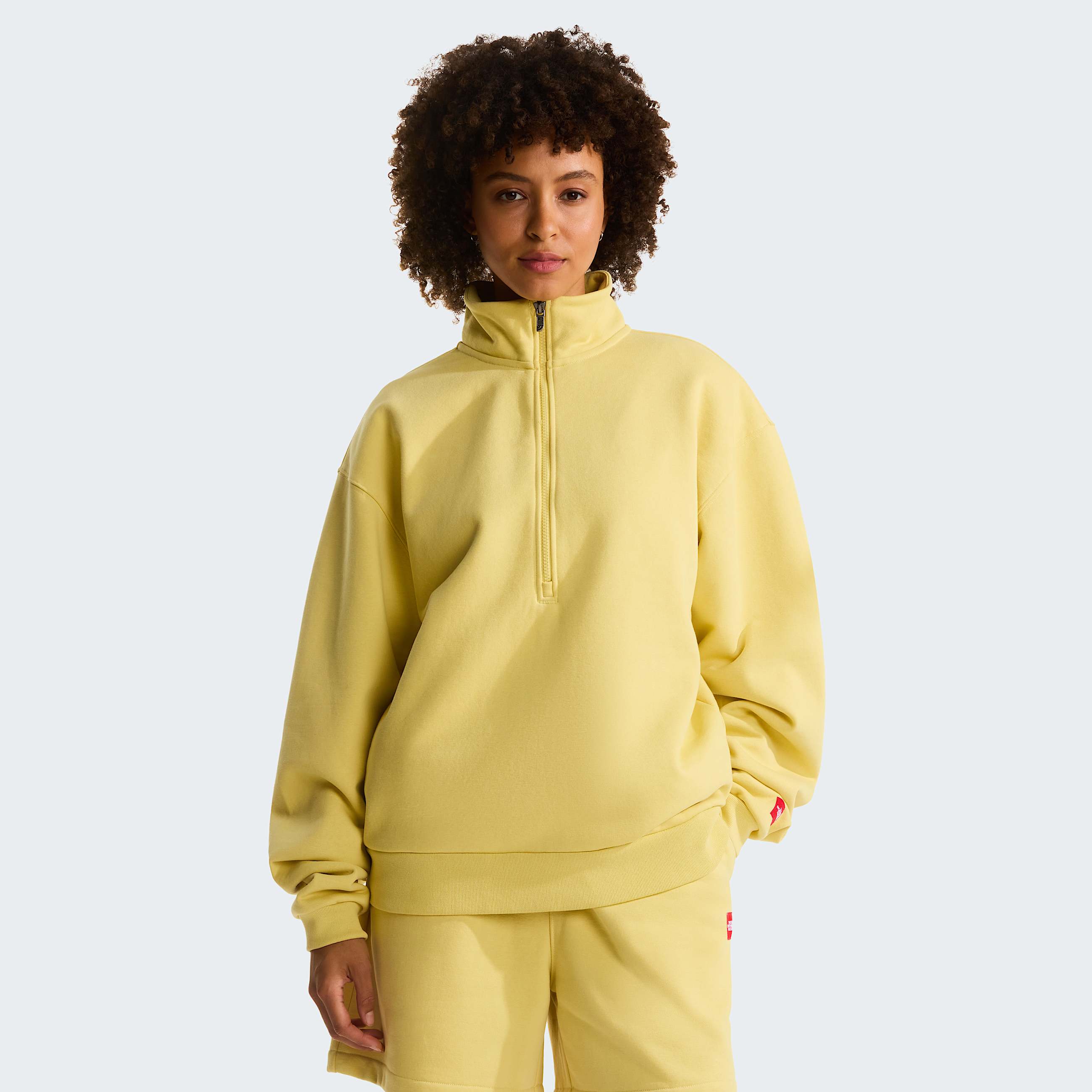 Unisex TNF Red Box 12 Zip Sweatshirt TNF Honeyed Sand ALT1
