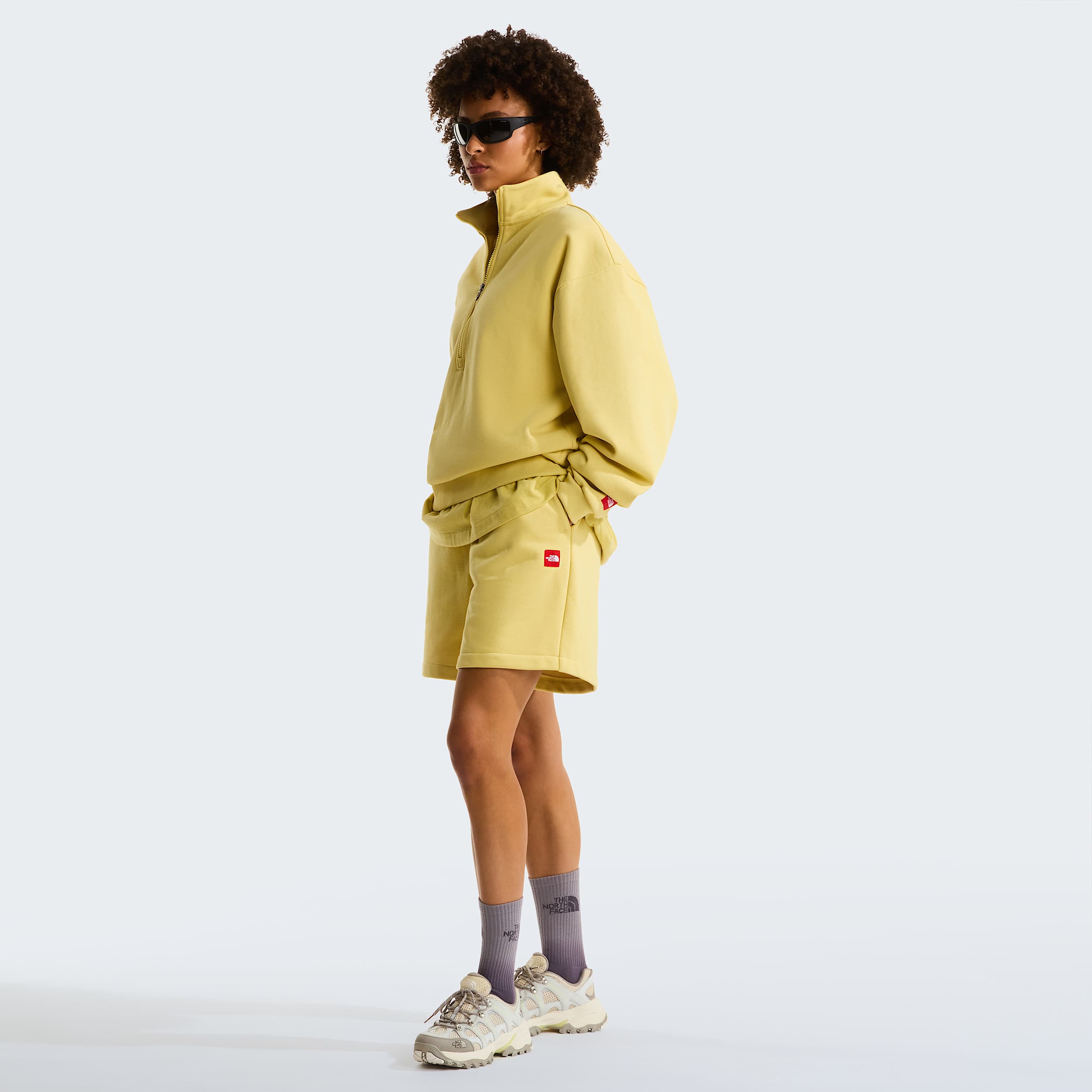 Unisex TNF Red Box 12 Zip Sweatshirt TNF Honeyed Sand ALT2