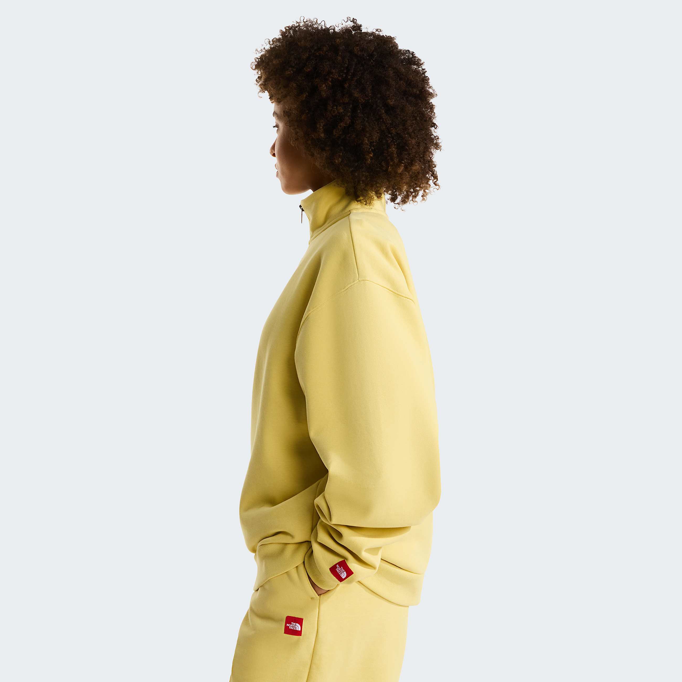 Unisex TNF Red Box 12 Zip Sweatshirt TNF Honeyed Sand ALT3