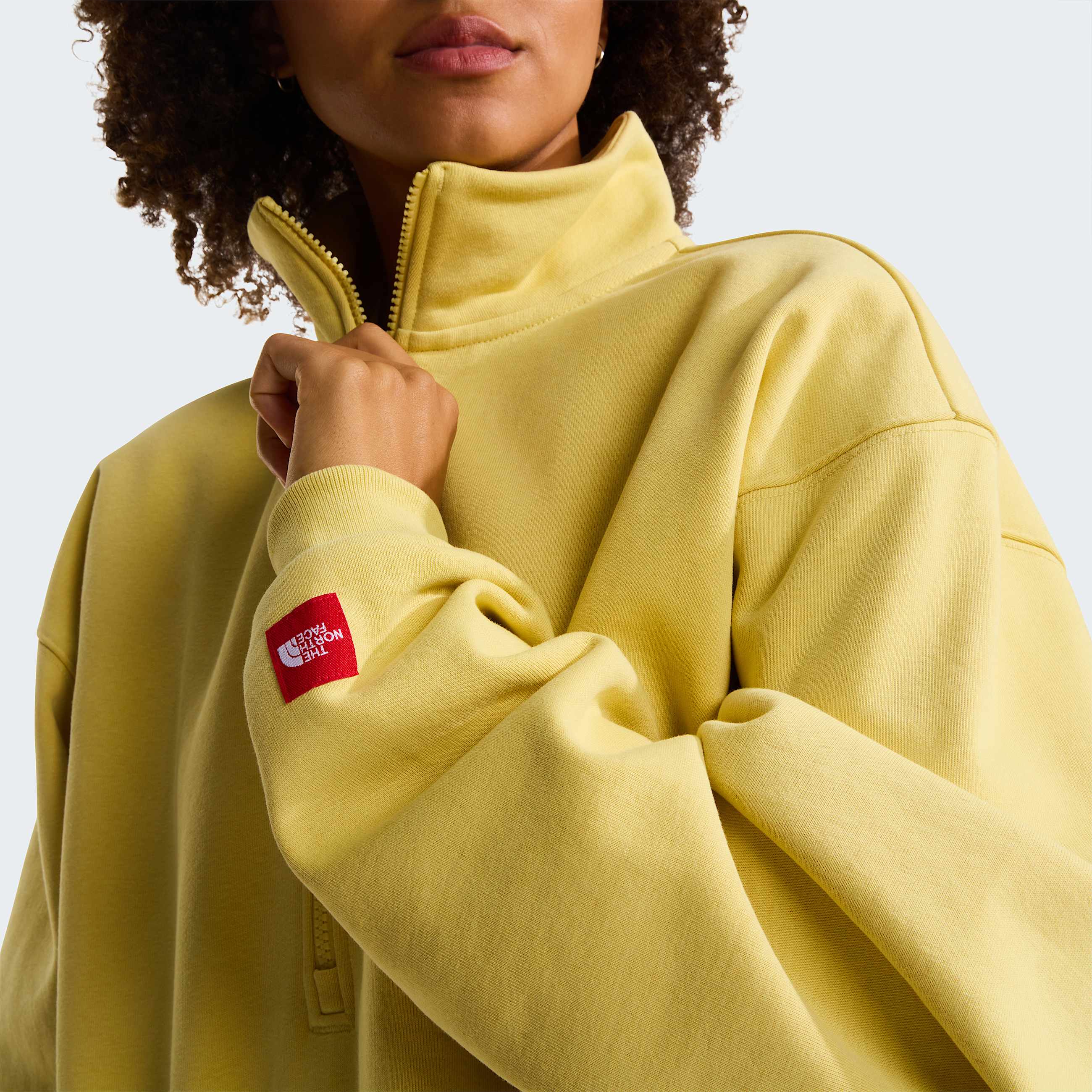 Unisex TNF Red Box 12 Zip Sweatshirt TNF Honeyed Sand ALT6