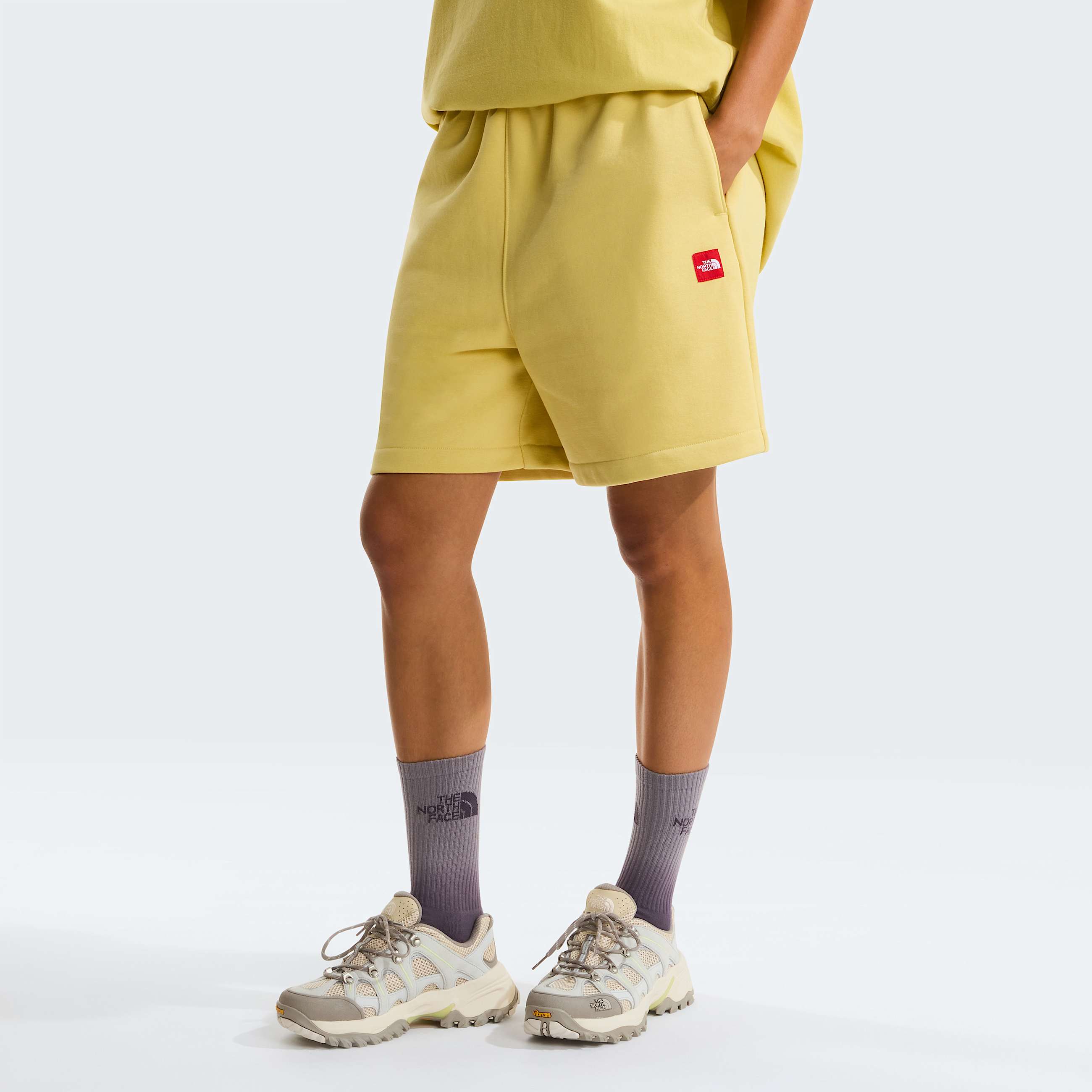 TNF Red Box Fleece Shorts Unisex TNF Honeyed Sand ALT1